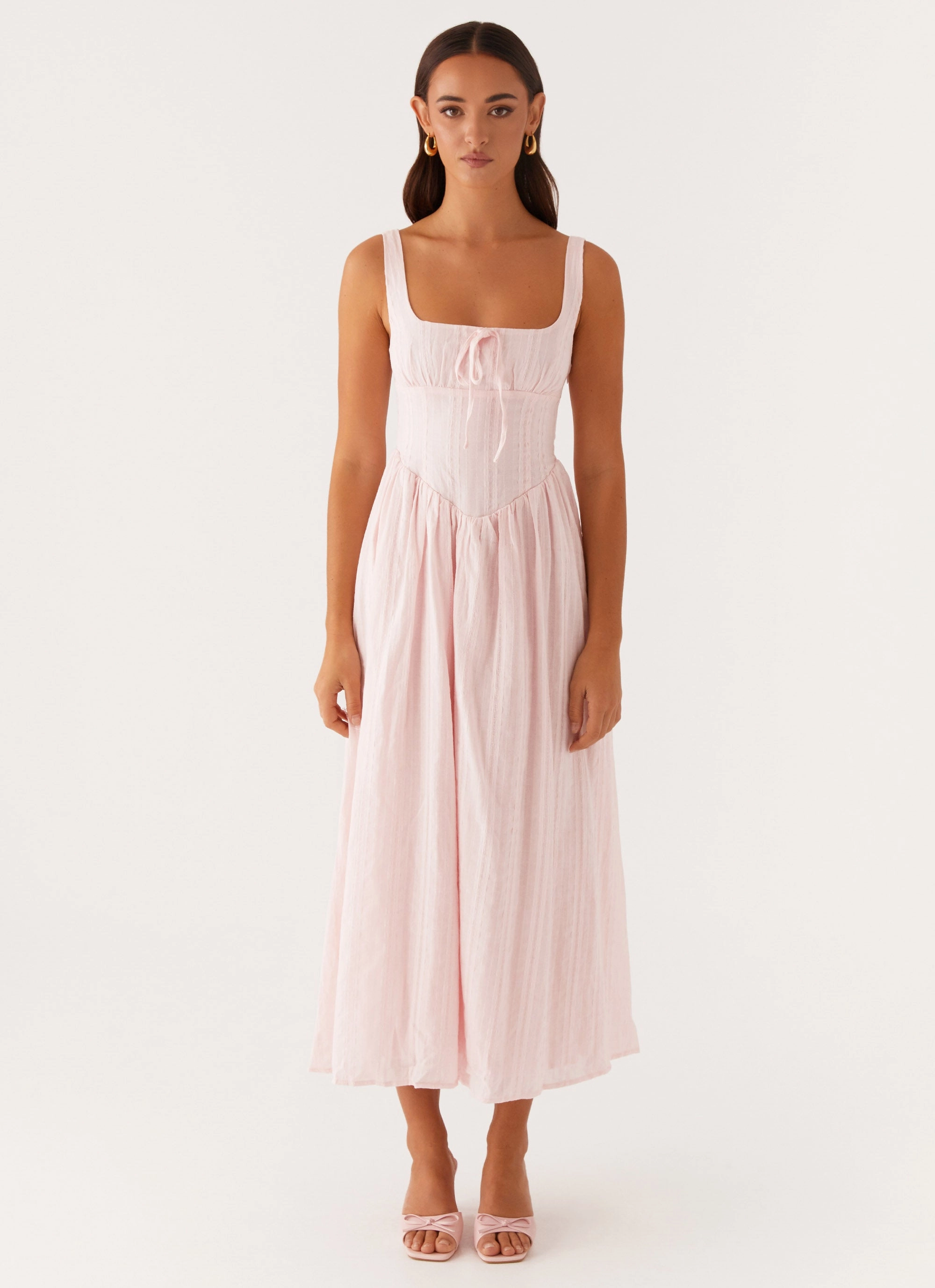 Grace Vibe UV-Resistant Pascuelle Midi Dress - Pink