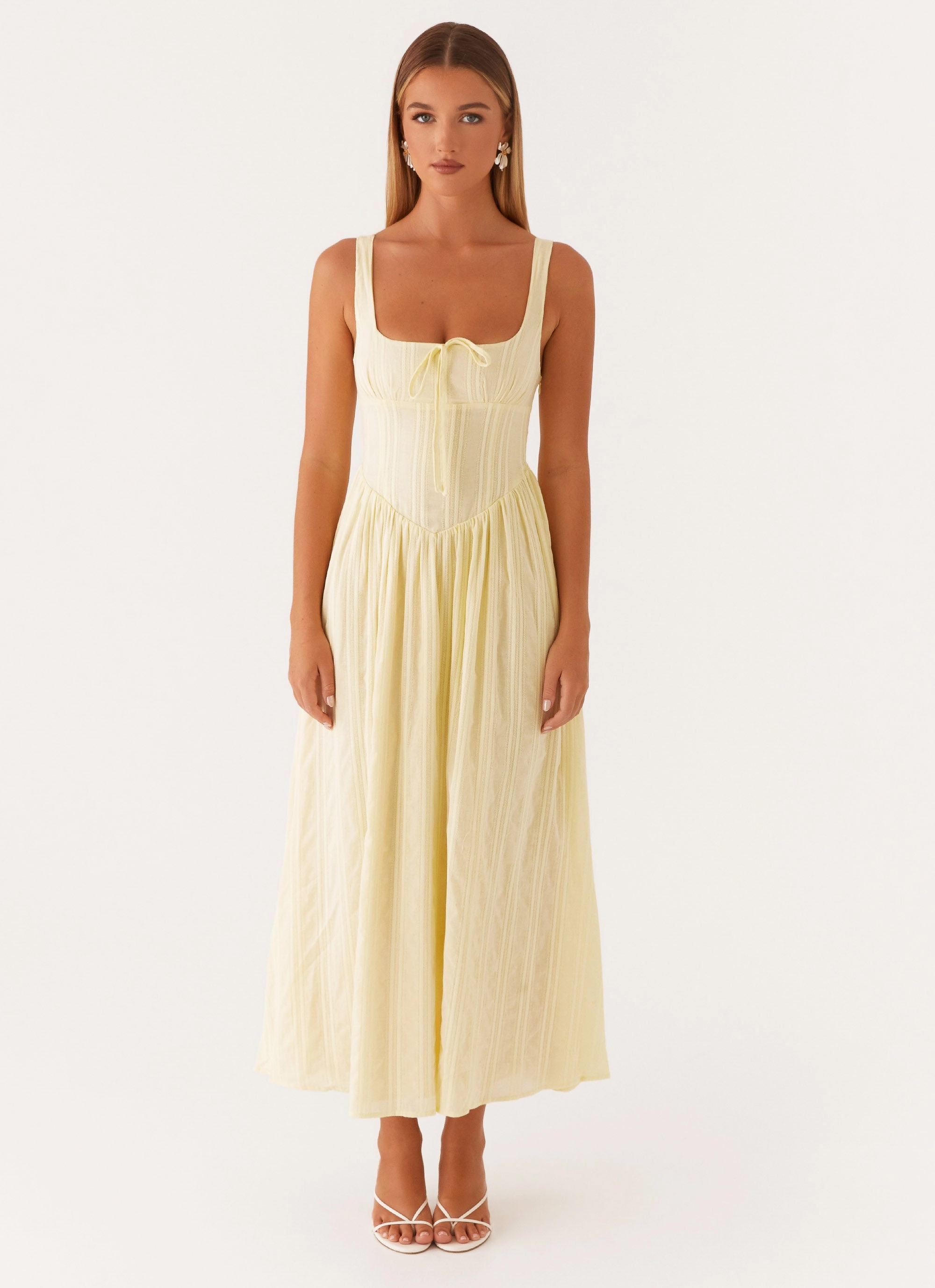 Breath Ease Modern Motion Pascuelle Midi Dress - Yellow