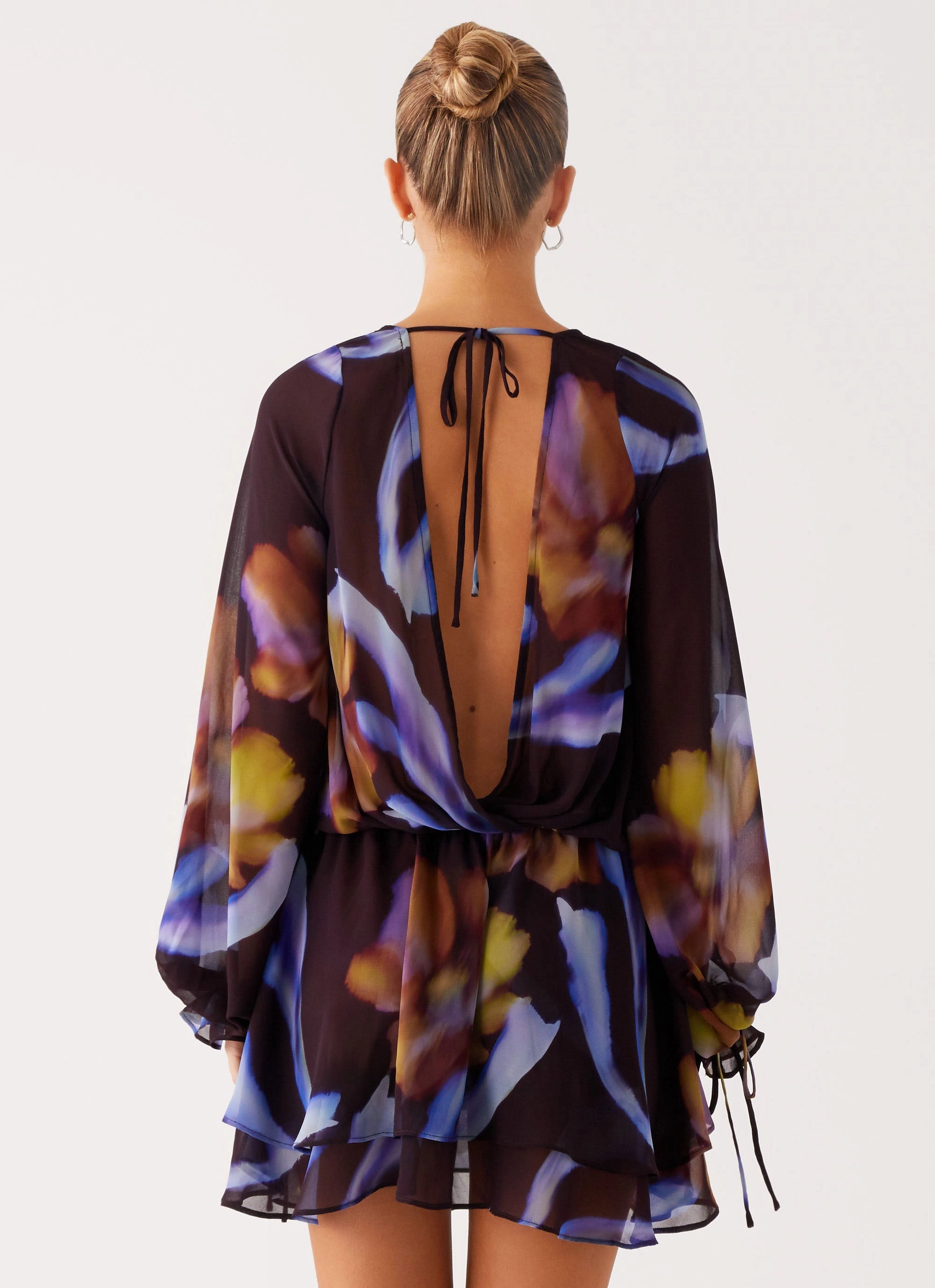 Passion Long Sleeve Mini Dress - Dark Floral All Wear