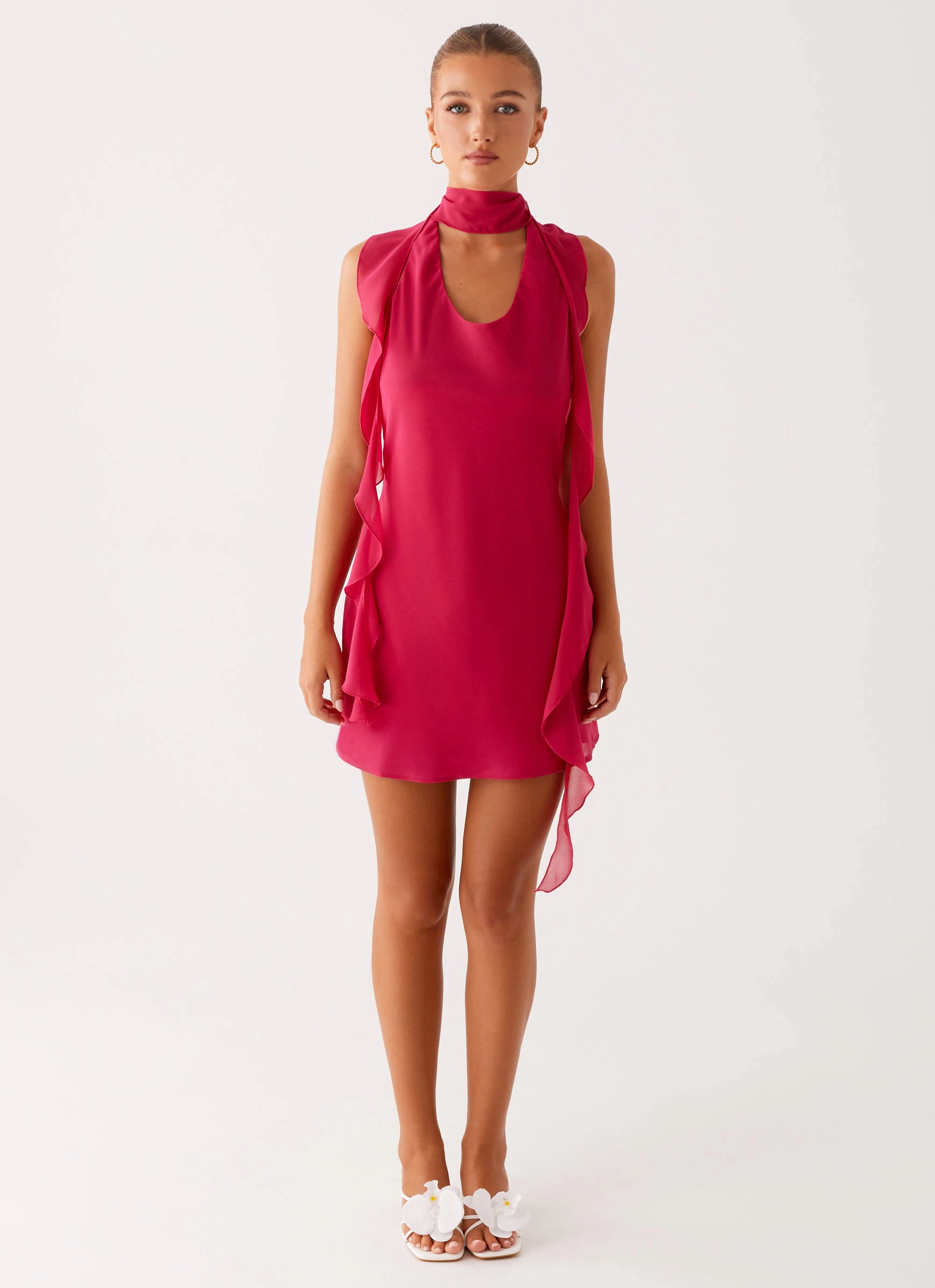 Wrinkle-Free-Finish Daytime Mood Tanner Mini Dress - Fuchsia