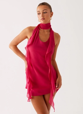 Tanner Mini Dress - Fuchsia Clasp-Closure Relaxed Look