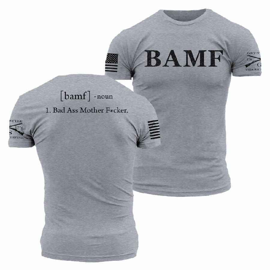Street Comfort Style BAMF T-Shirt - Dark Heather Gray