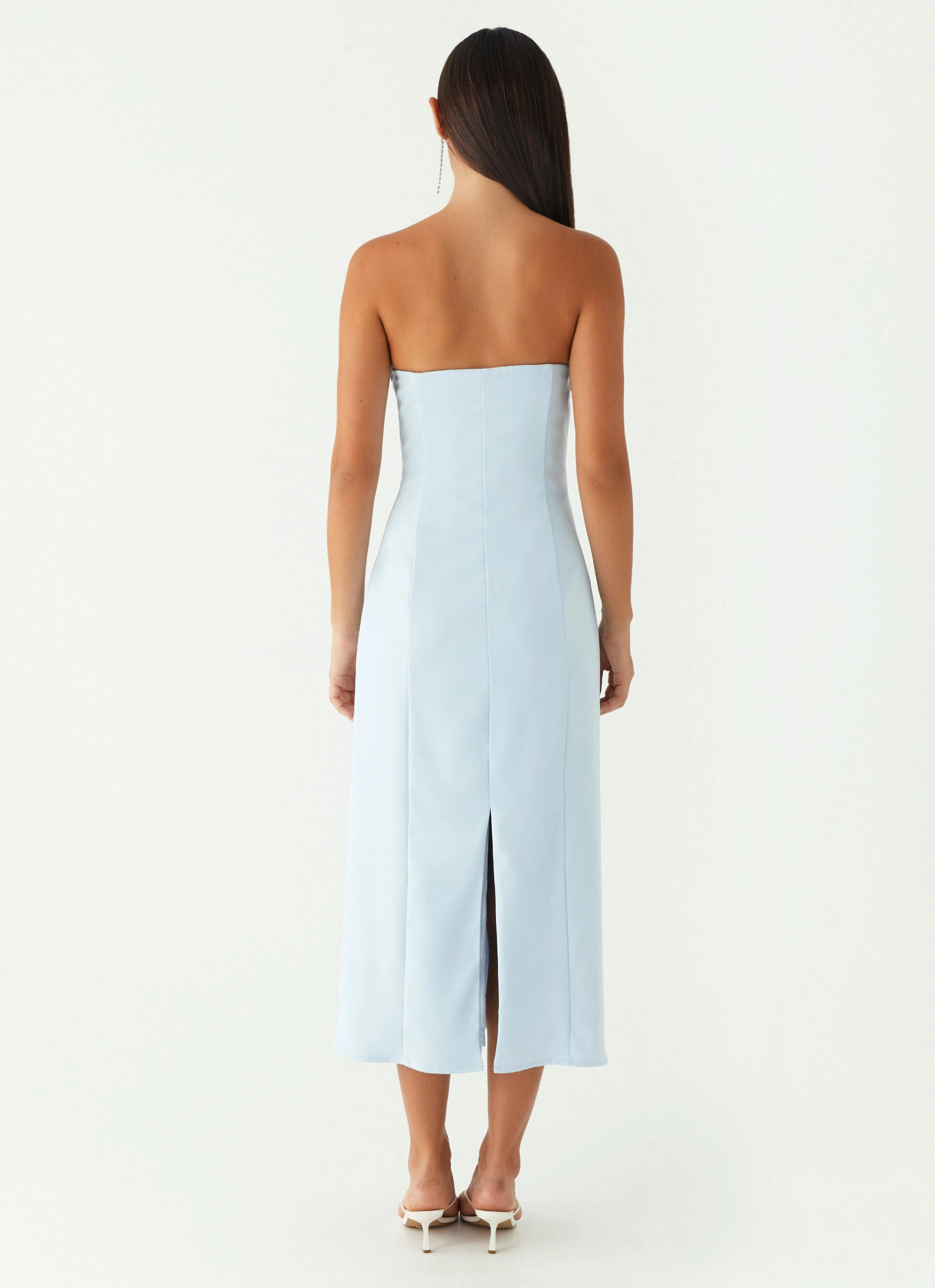 Patsie Strapless Midi Dress - Blue Business casual Trendy Appearance