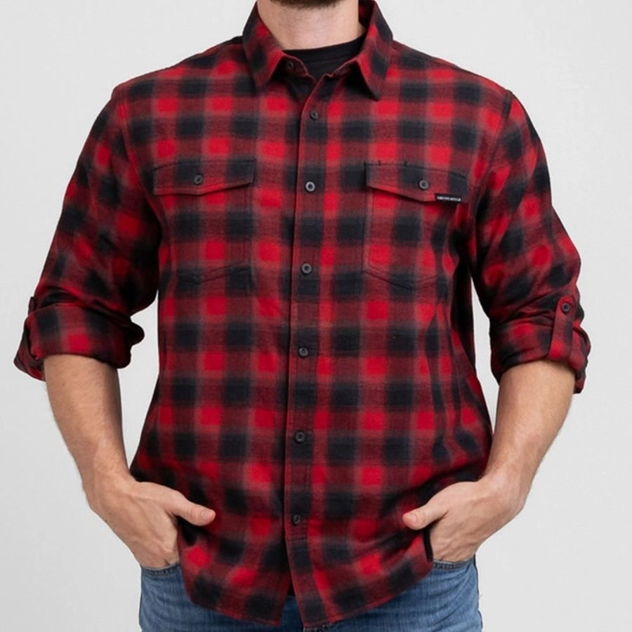 Men's Premium Plaid Flannel - Red Dairy Morning routine