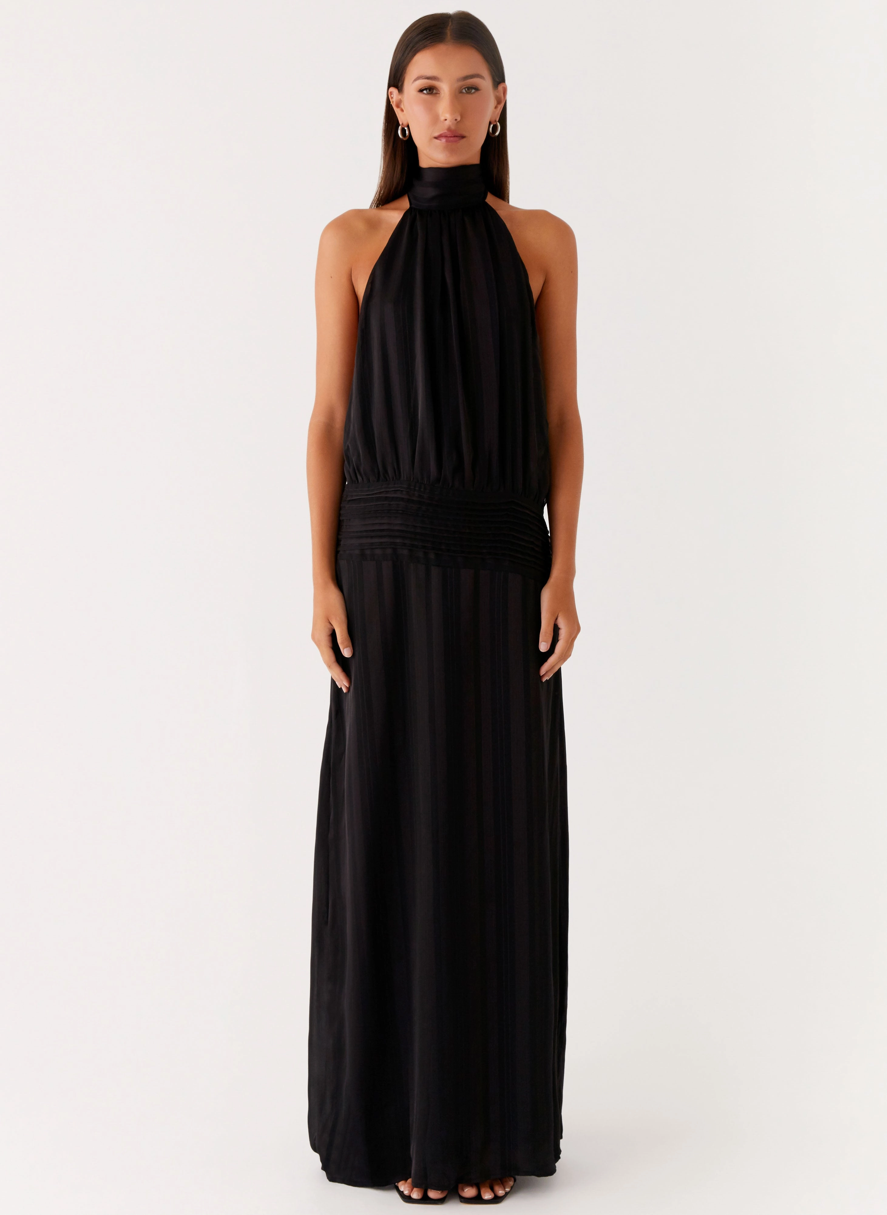 Willow Maxi Dress - Black Smooth-Lining Stretch-Recovery
