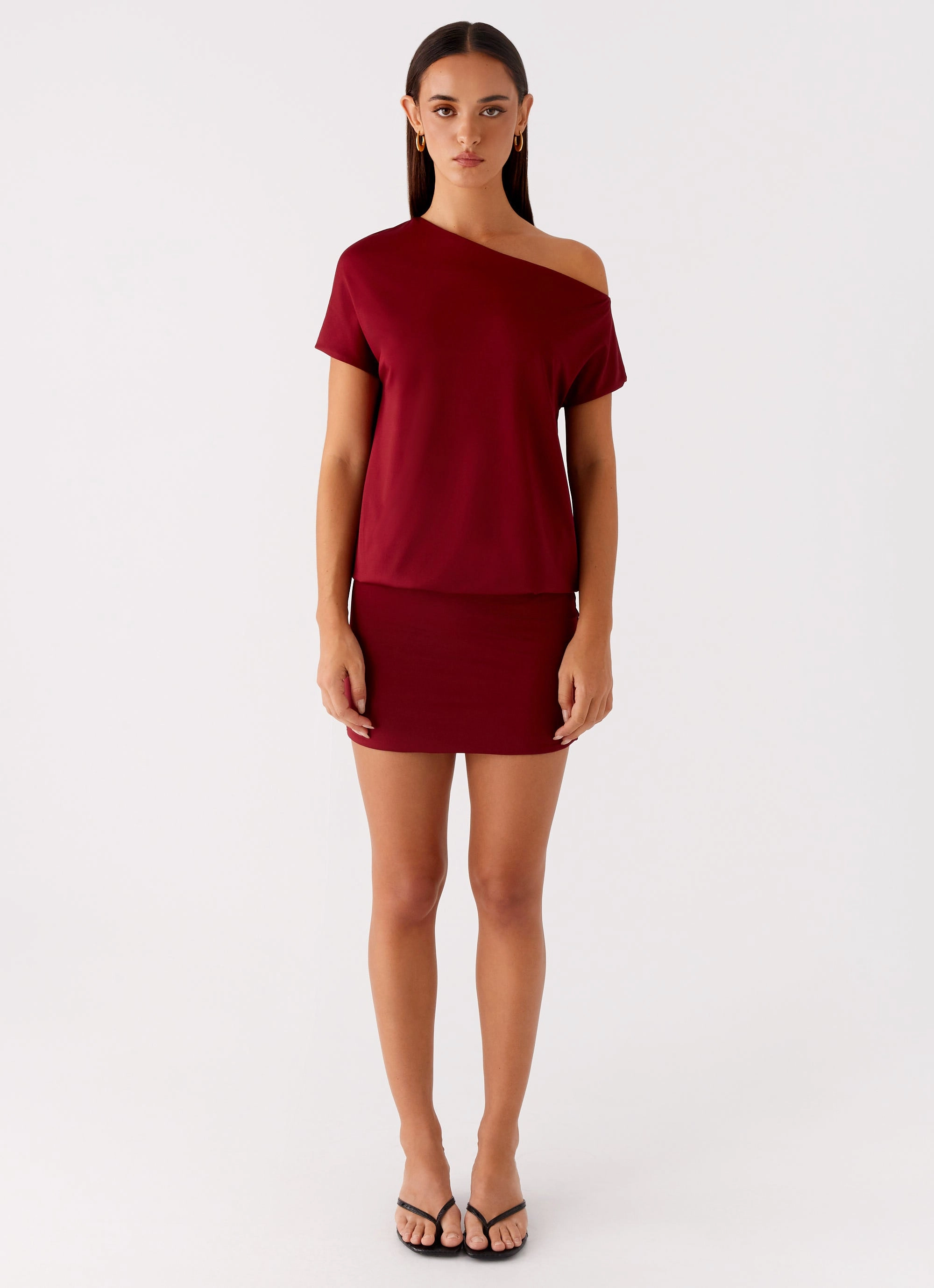 Timeless and Comfortable Style Option Paulie Mini Dress - Maroon
