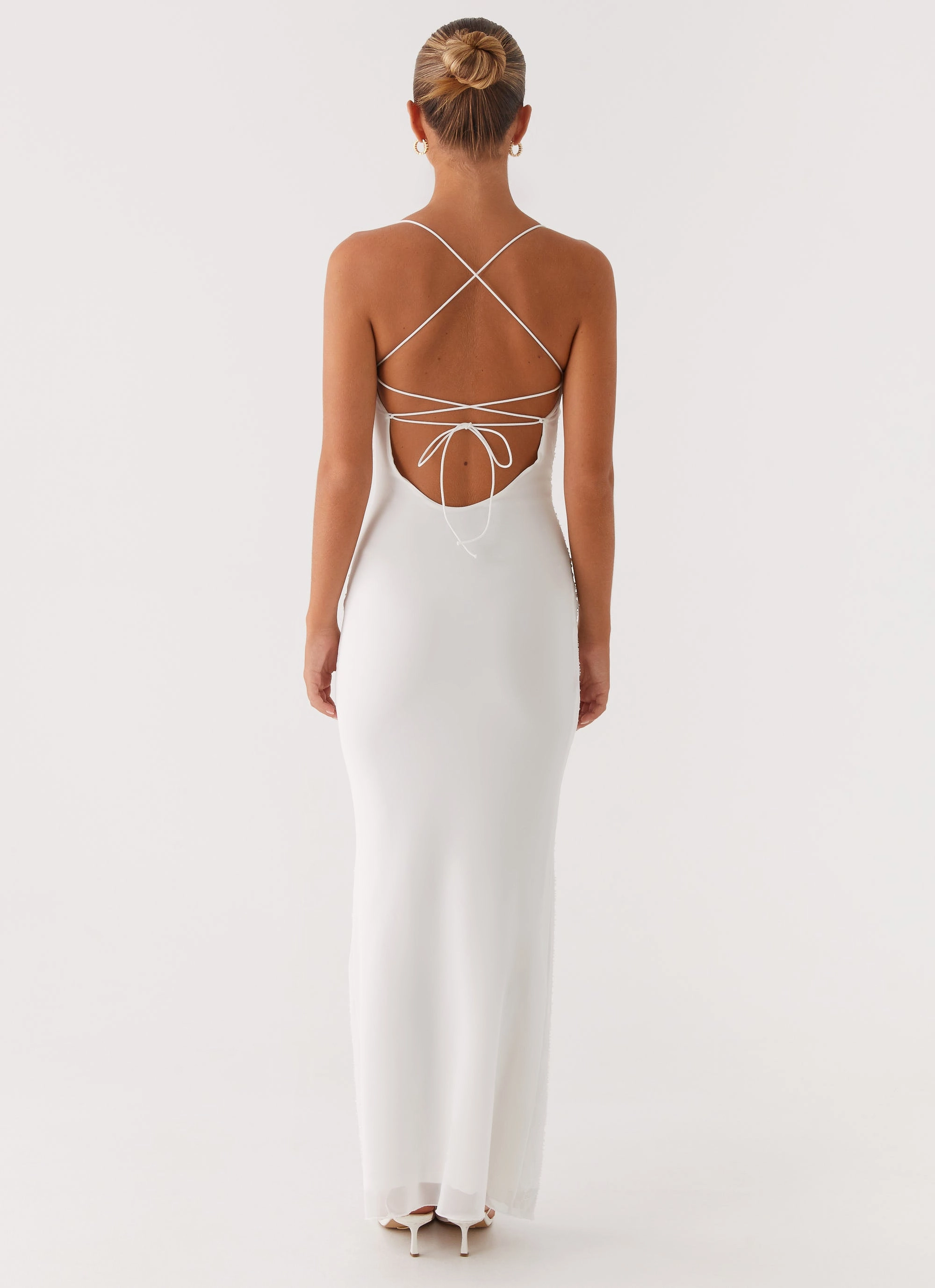 Sculpted Form Paxton Beaded Maxi Dress - White