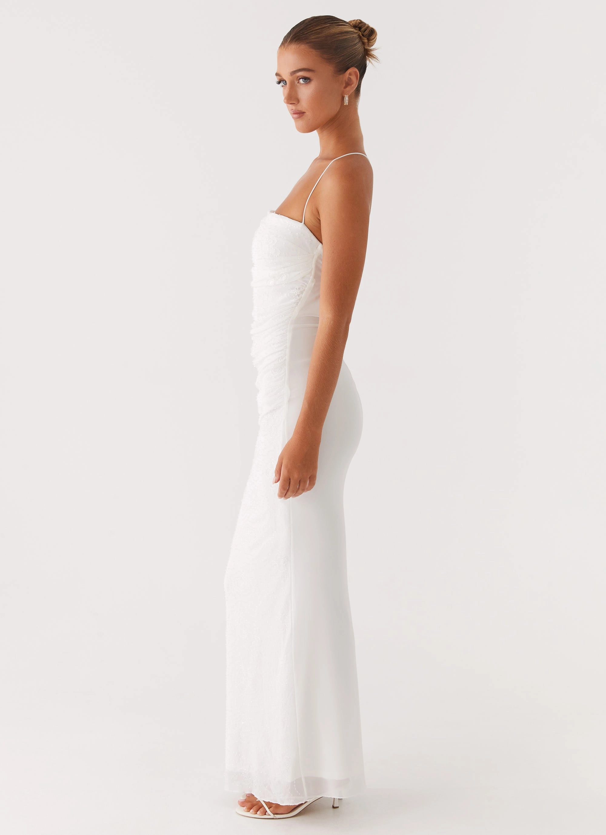 Flowy casual dress Paxton Beaded Maxi Dress - White