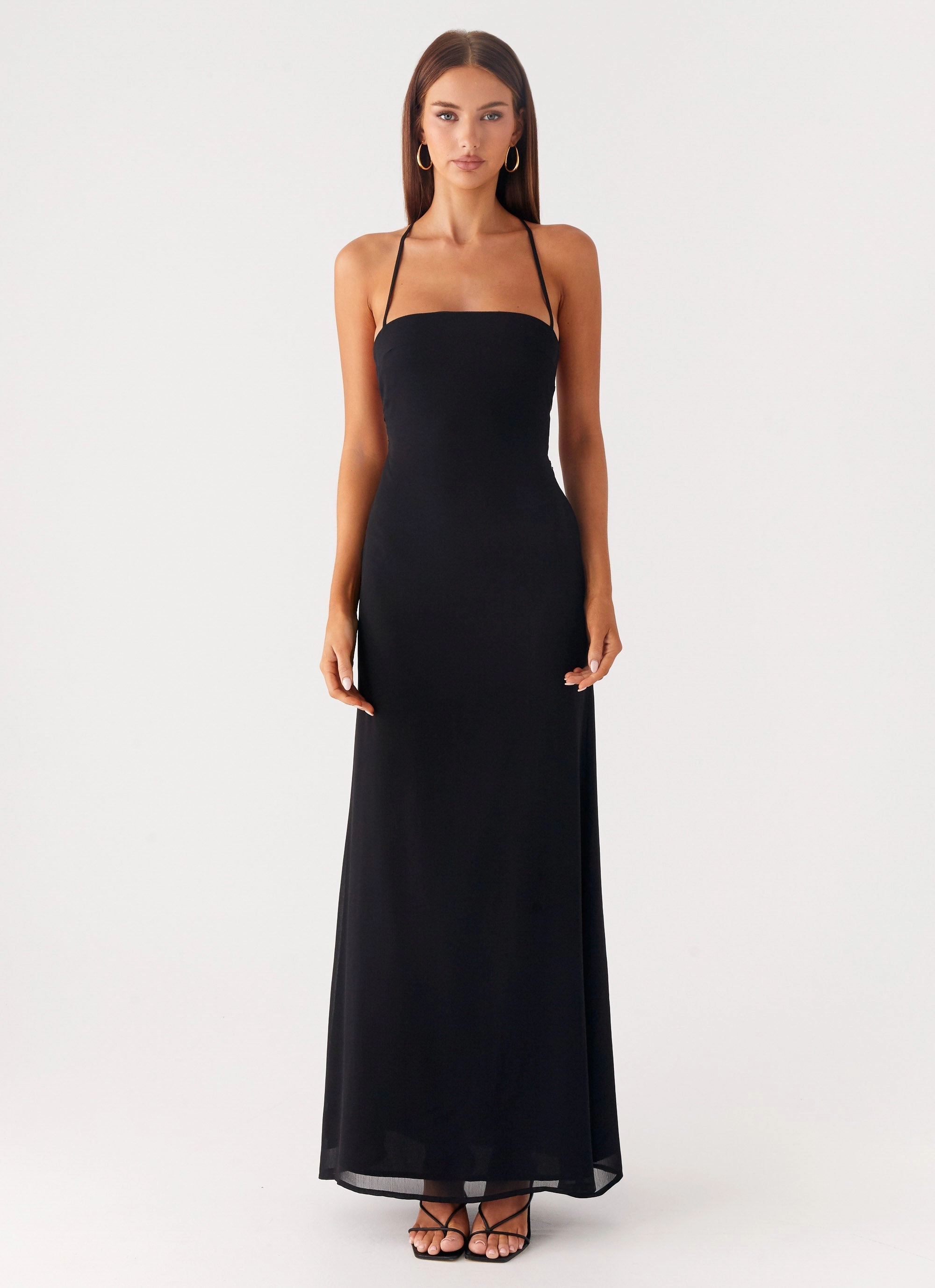 Elegant Cut Soft Composition Peggy Maxi Dress - Black