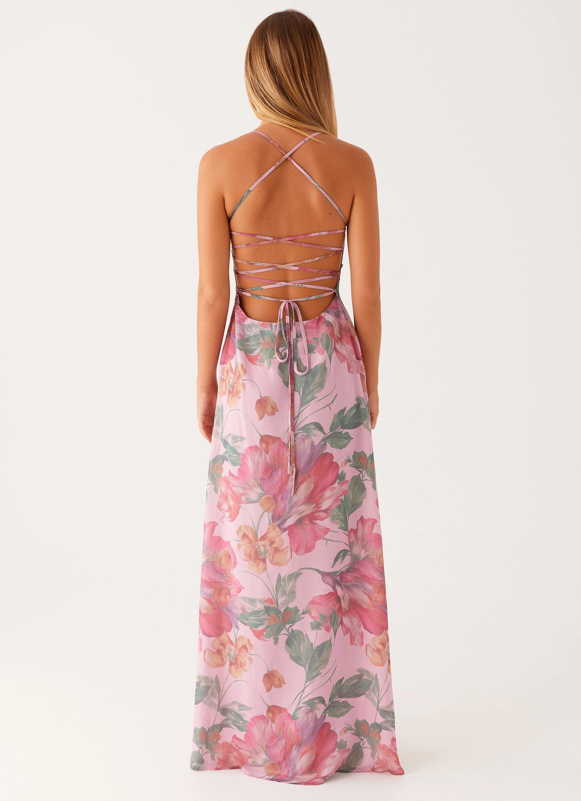 Fashionable Cut Peggy Maxi Dress - Pink Floral