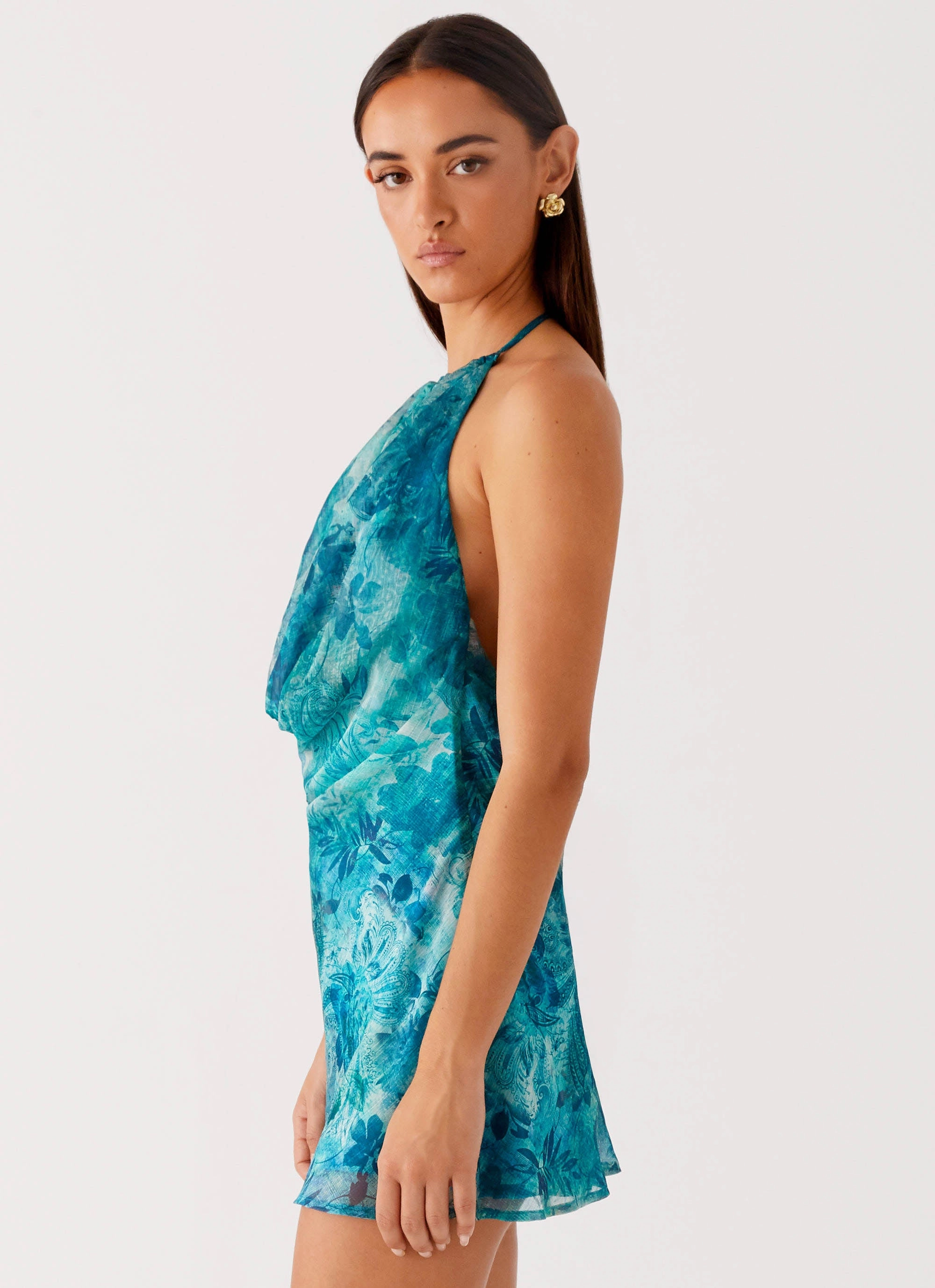 Ele Mini Dress - Teal Sweet Mood Flattering Shape Design