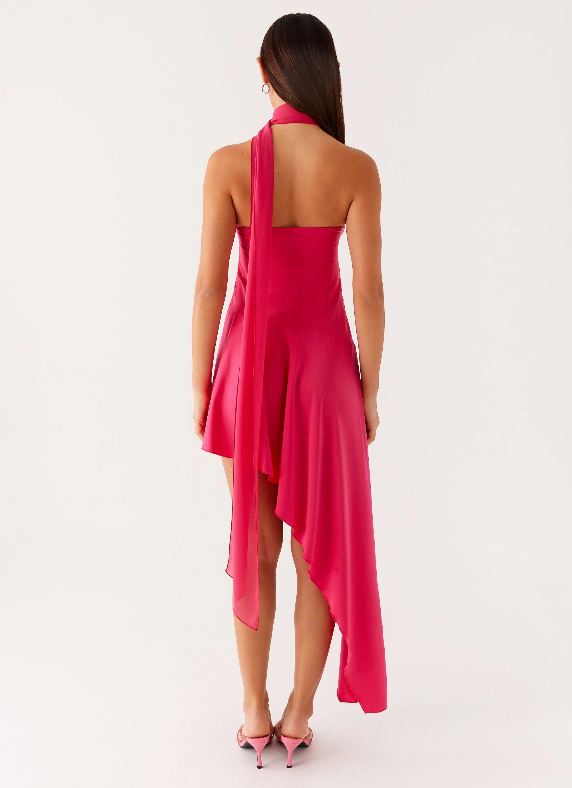 Circa Scarf Midi Dress - Hot Pink Calm Finish Timeless Energy