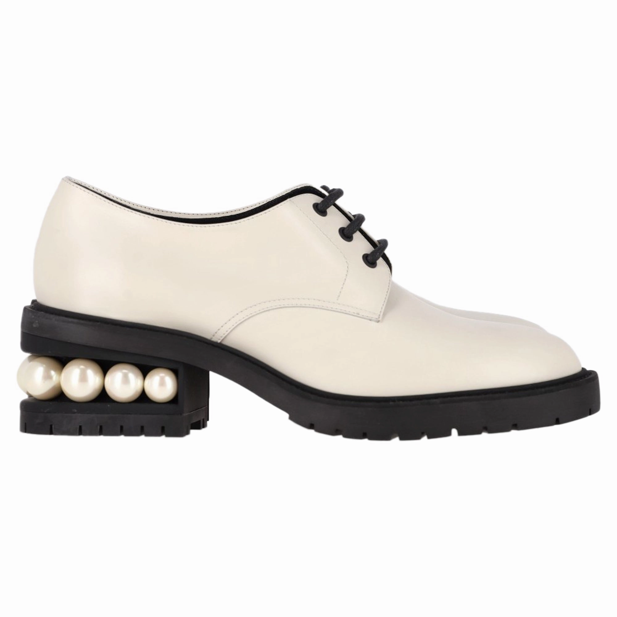 Nicholas Kirkwood Casati Derbys in White Leather Quick Fit