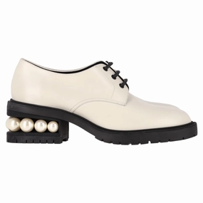Nicholas Kirkwood Casati Derbys in White Leather Quick Fit