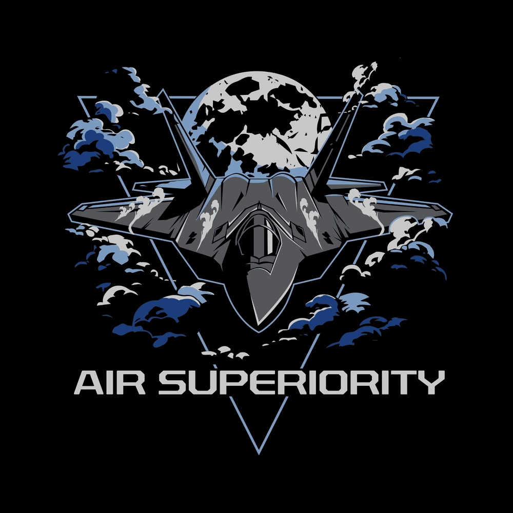 USAF - Air Superiority T-Shirt - Black Comfort Design Fit