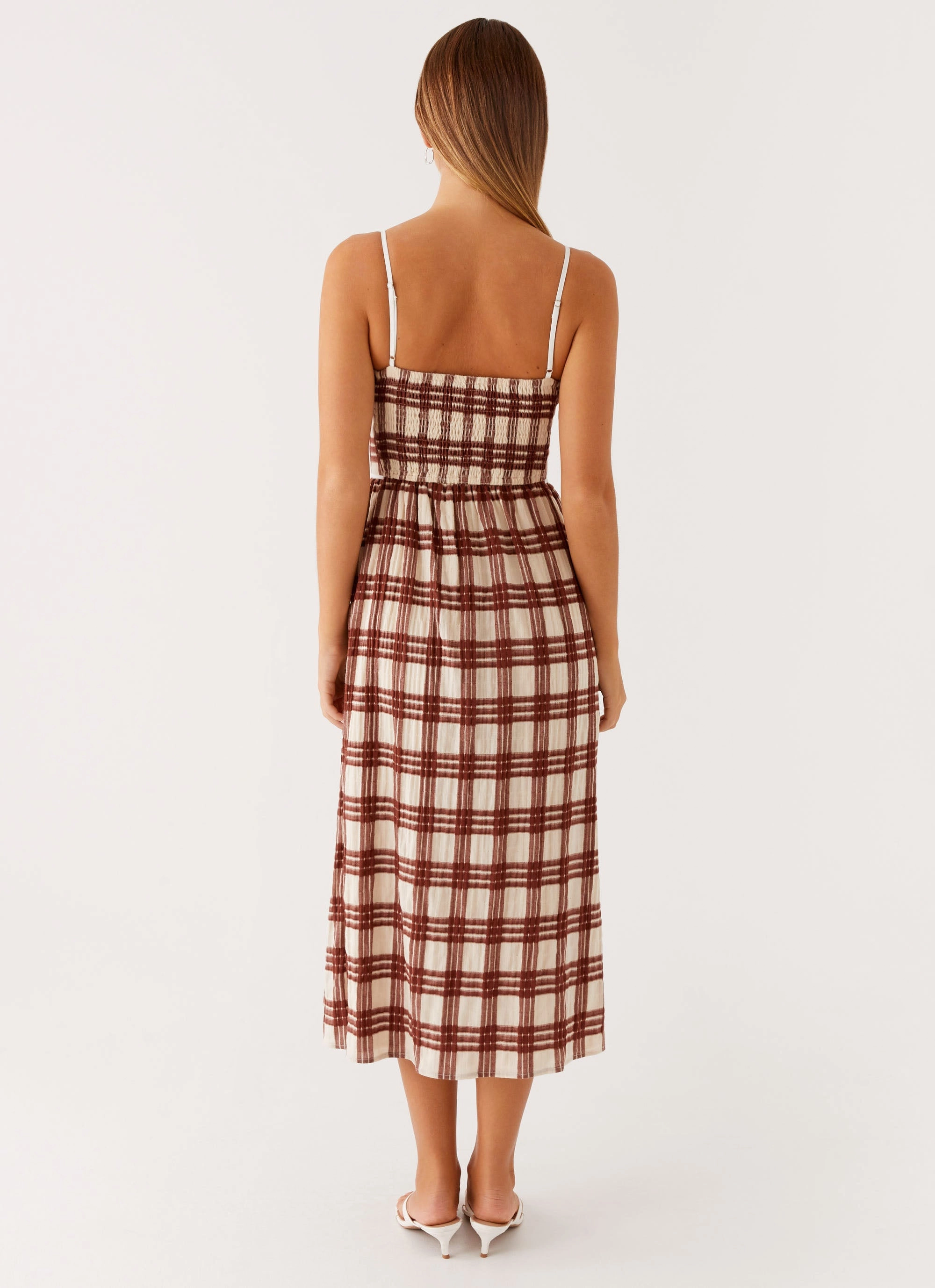 Soft touch evening dress Shyanne Midi Dress - Chocolate Check