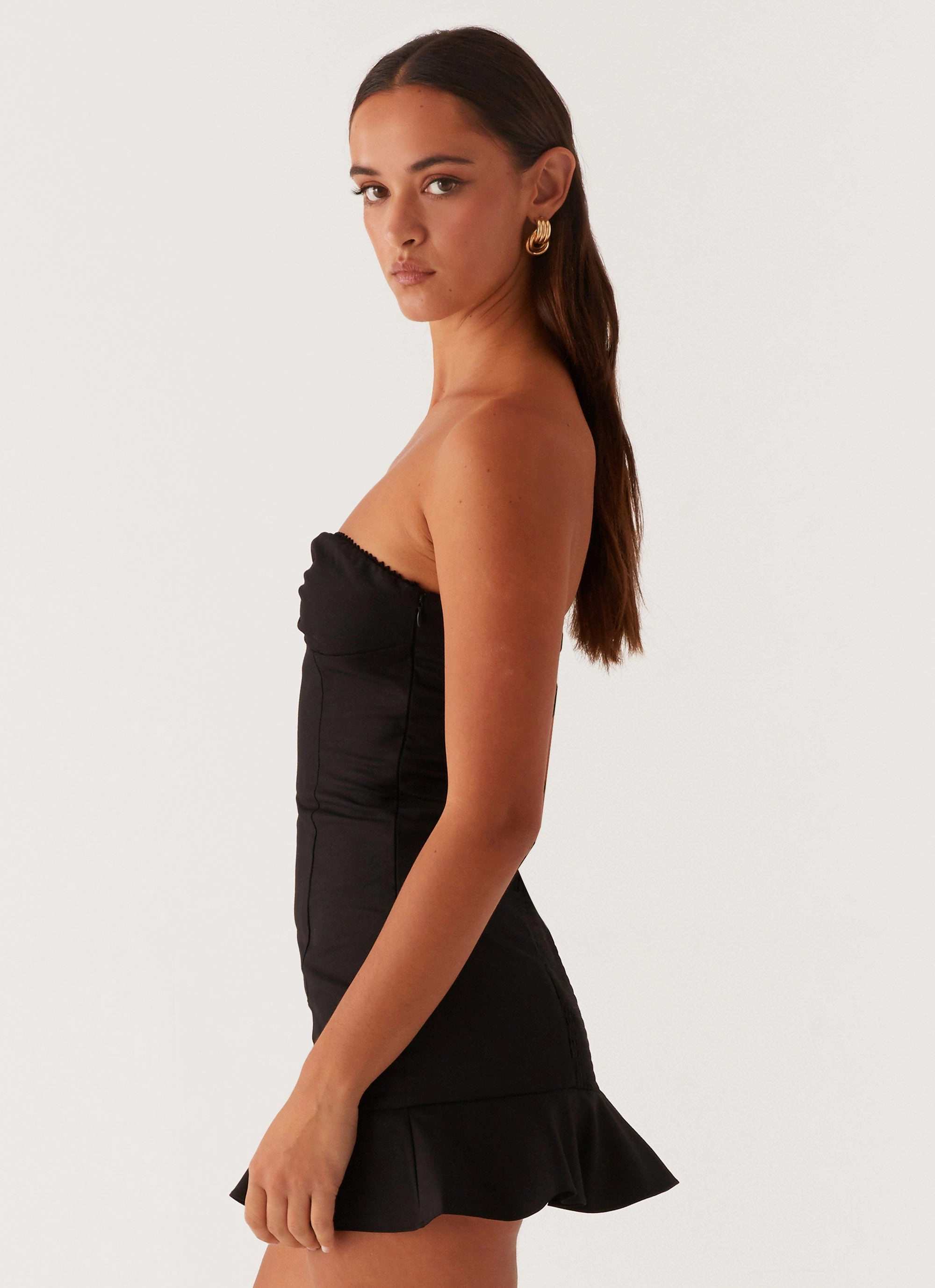Delmi Bustier Mini Dress - Black Casual and Comfy Sophisticated Layers