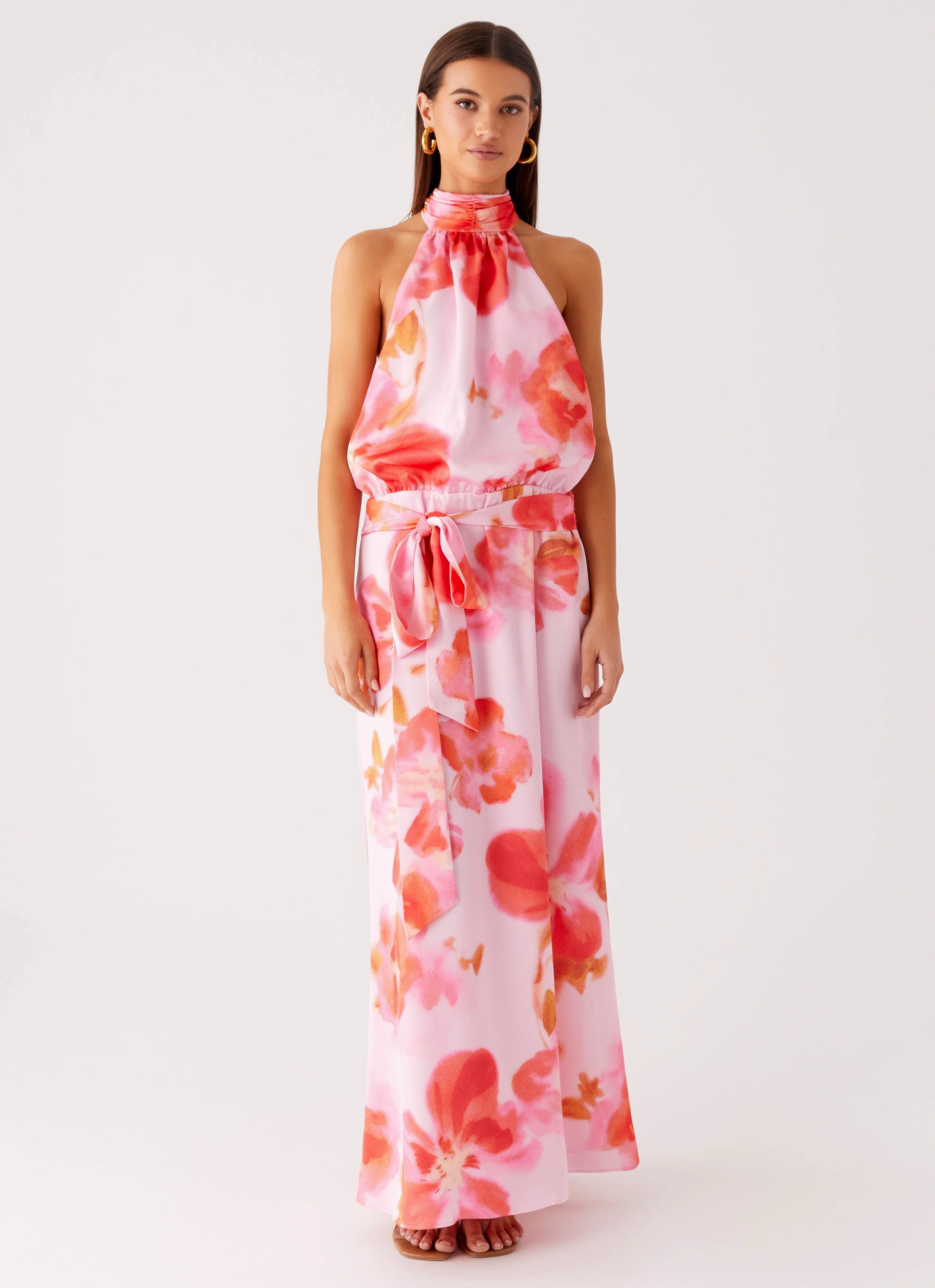 Diablo Backless Maxi Dress - Blushing Blossom Quick Drying