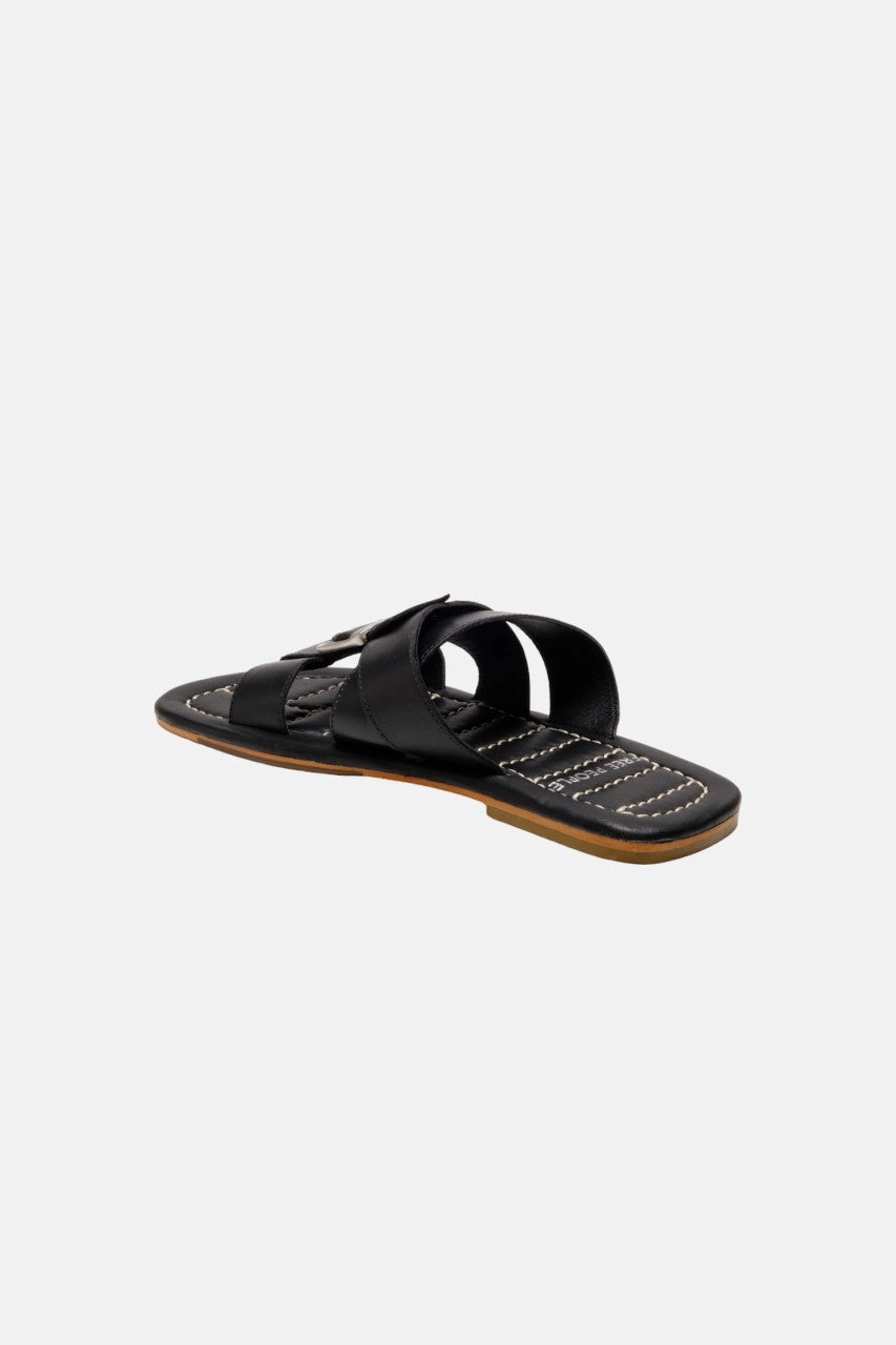 Free People Shoes Sloan Buckle Sandals in Black Comfort Memory Foam Everyday Comfort