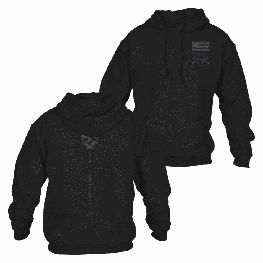 Quick Flex Minimal Stretch Strength Through Suffering Hoodie - Black