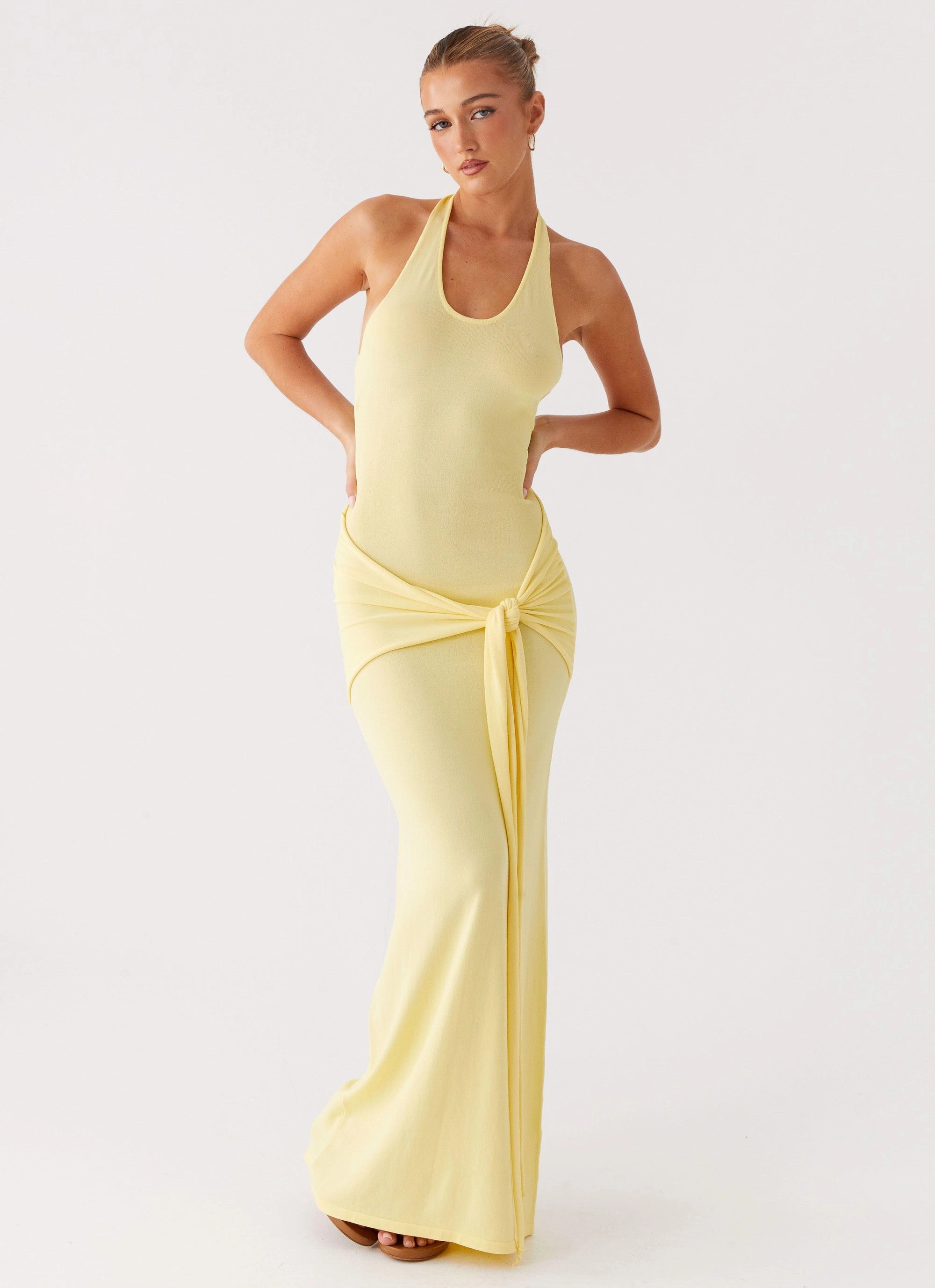 Pina Colada Knit Maxi Dress - Yellow Style Option Relaxed fit wear