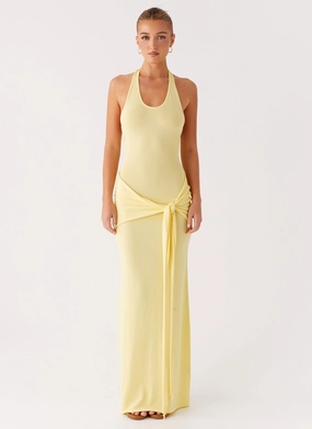 All-Occasion Look Move Easy Pina Colada Knit Maxi Dress - Yellow