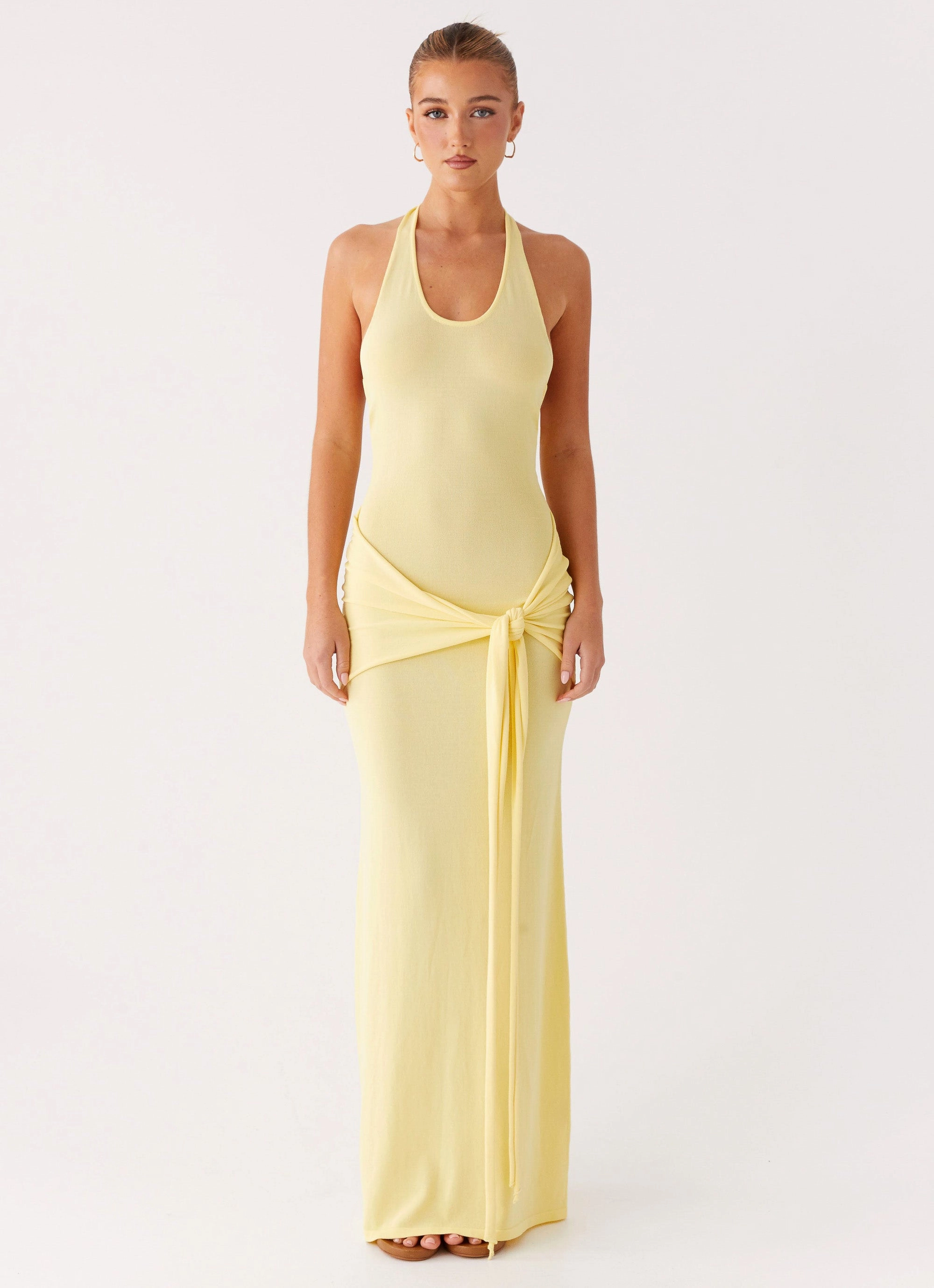 All-Occasion Look Move Easy Pina Colada Knit Maxi Dress - Yellow