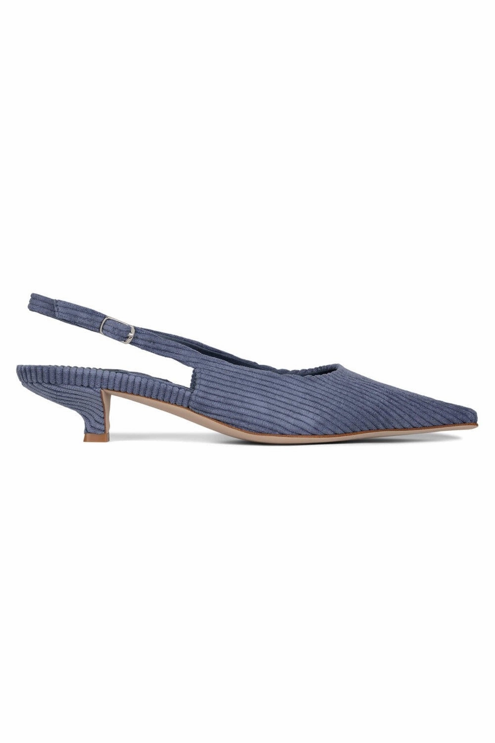 Jeffrey Campbell Alora Kitten Heel in Dusty Blue Corduroy Sophisticated Pumps