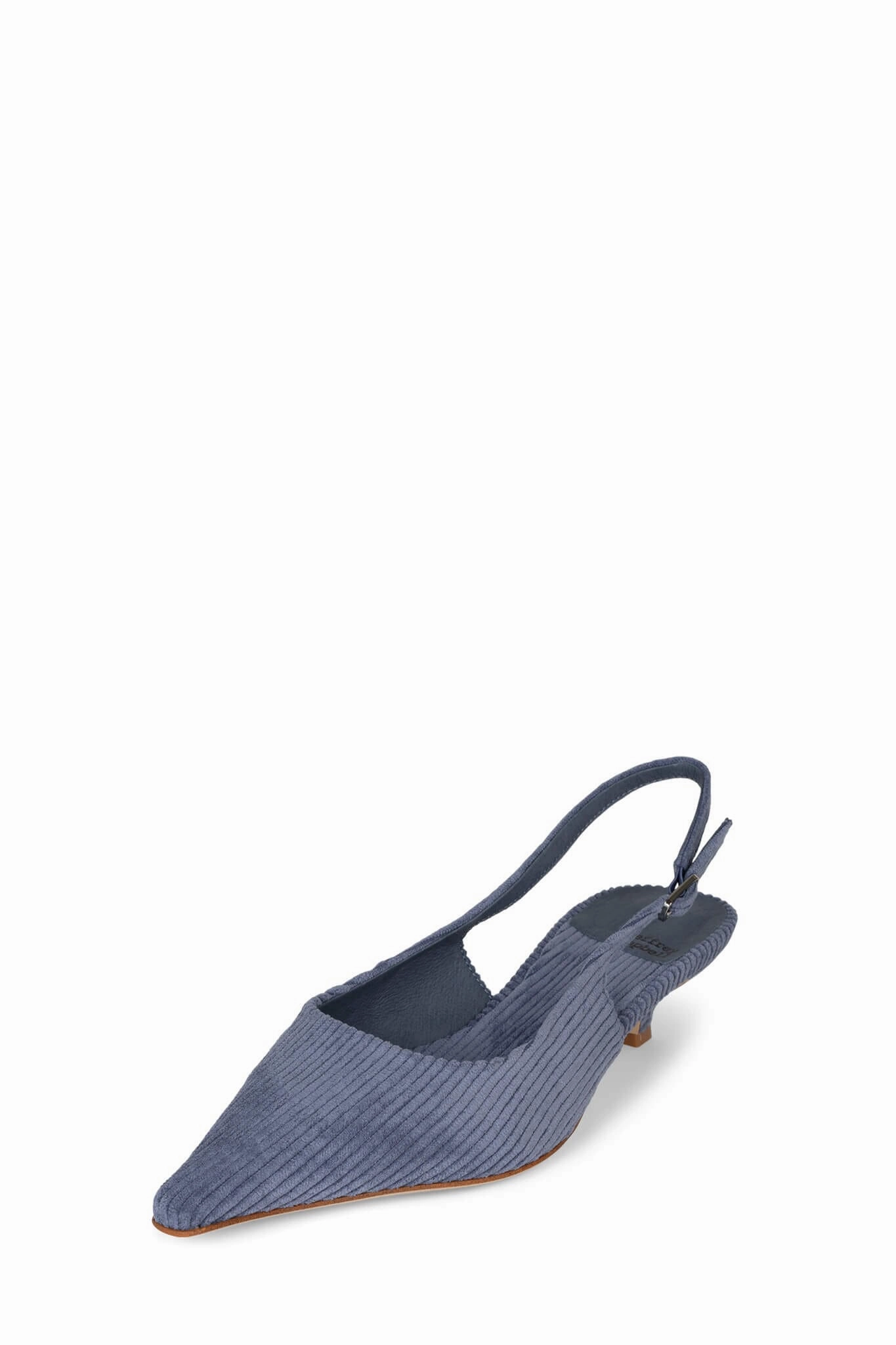 Jeffrey Campbell Alora Kitten Heel in Dusty Blue Corduroy Ankle Support