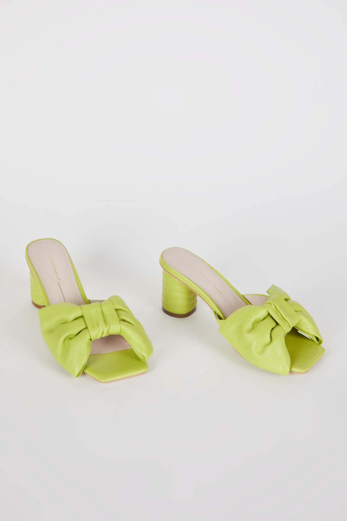 Premium Detail Intentionally Blank Kriselda Leather Heel in Neon Lime