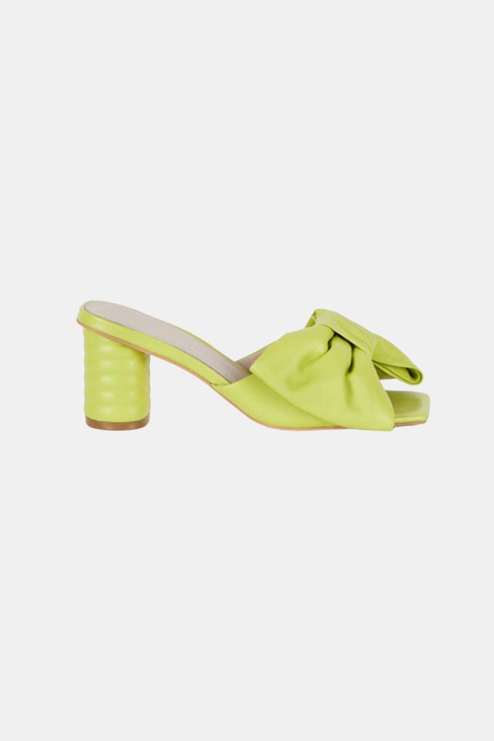 Classic Wedding Heels Intentionally Blank Kriselda Leather Heel in Neon Lime