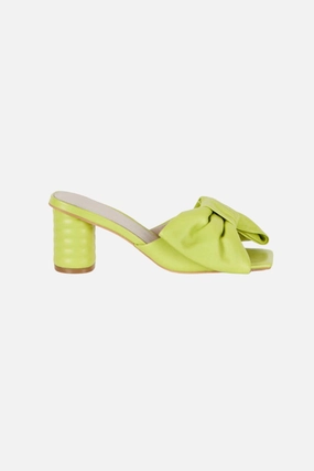 Classic Wedding Heels Intentionally Blank Kriselda Leather Heel in Neon Lime