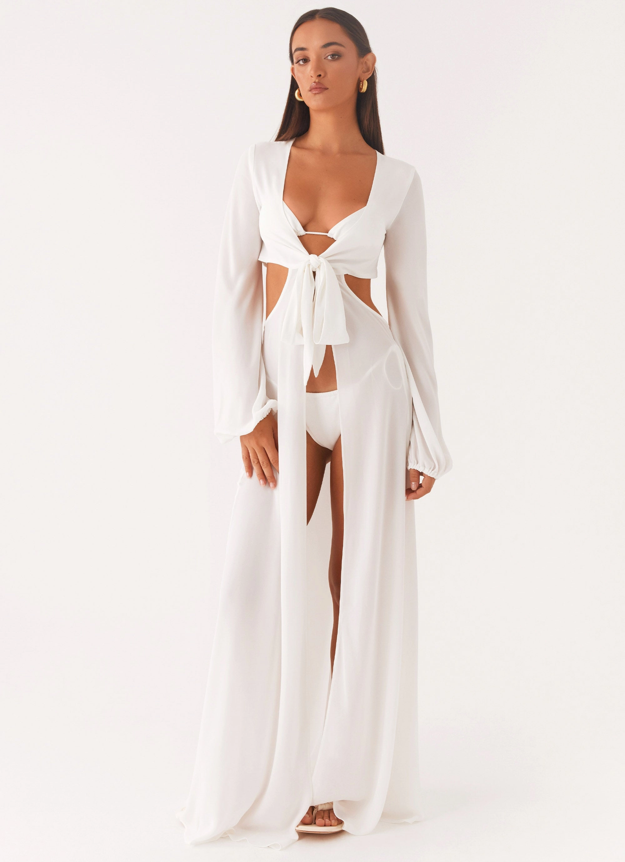 Coastal Maxi Dress - White Regular-fit breathable-mesh