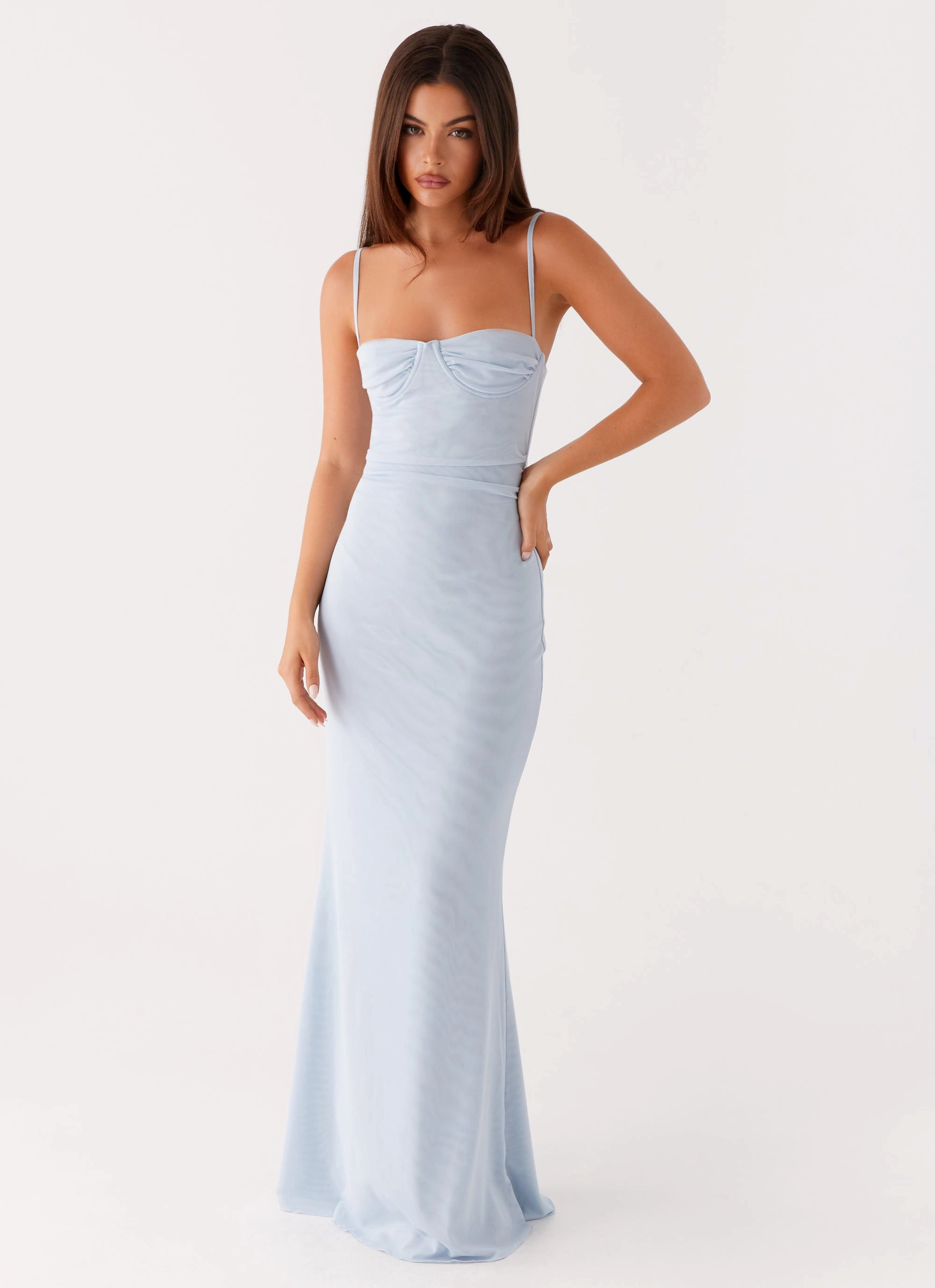 Anna Sophia Maxi Dress - Blue Light Cloud Timeless Beauty