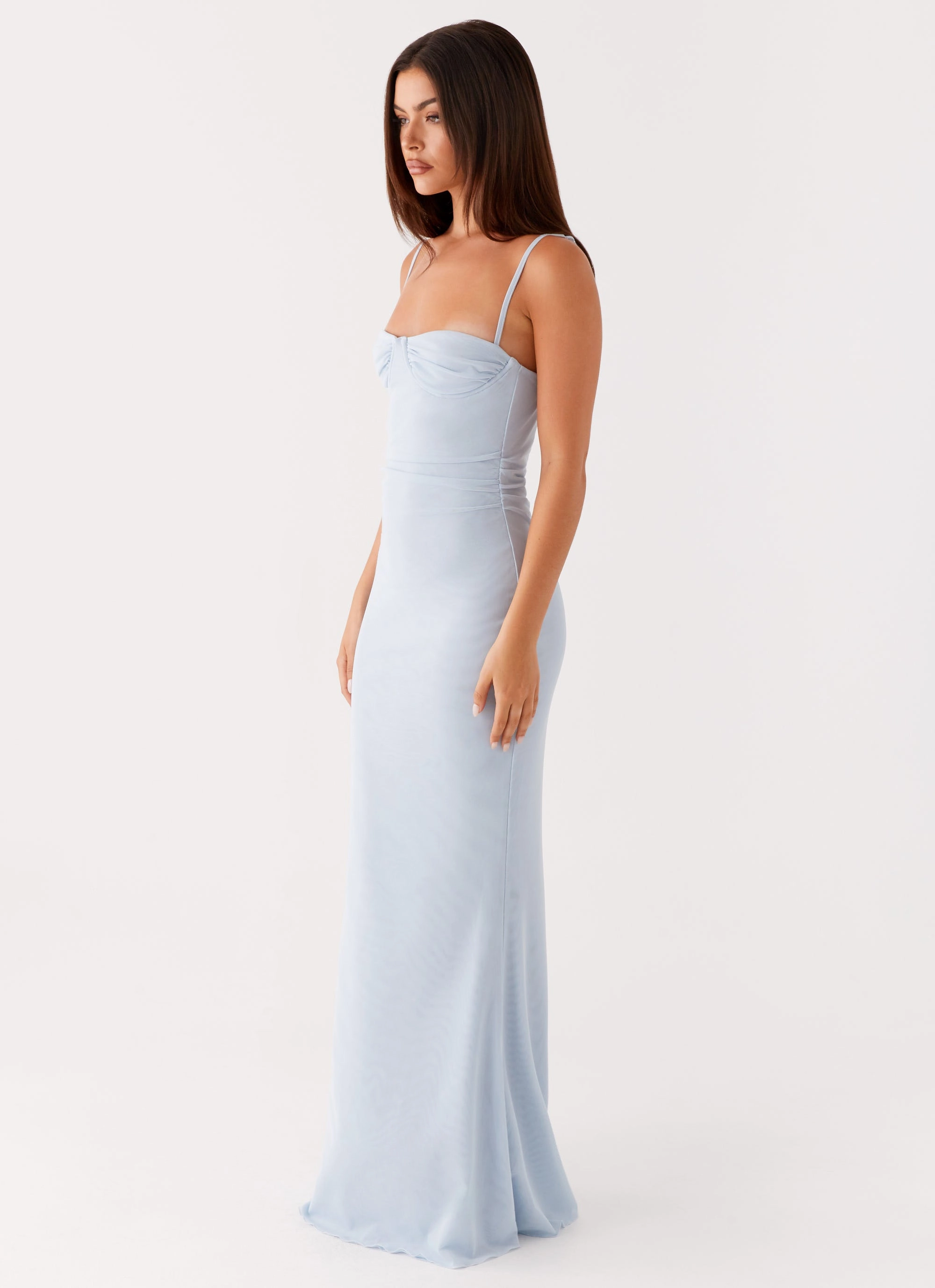 Anna Sophia Maxi Dress - Blue Luxury Feel Soft Stretch