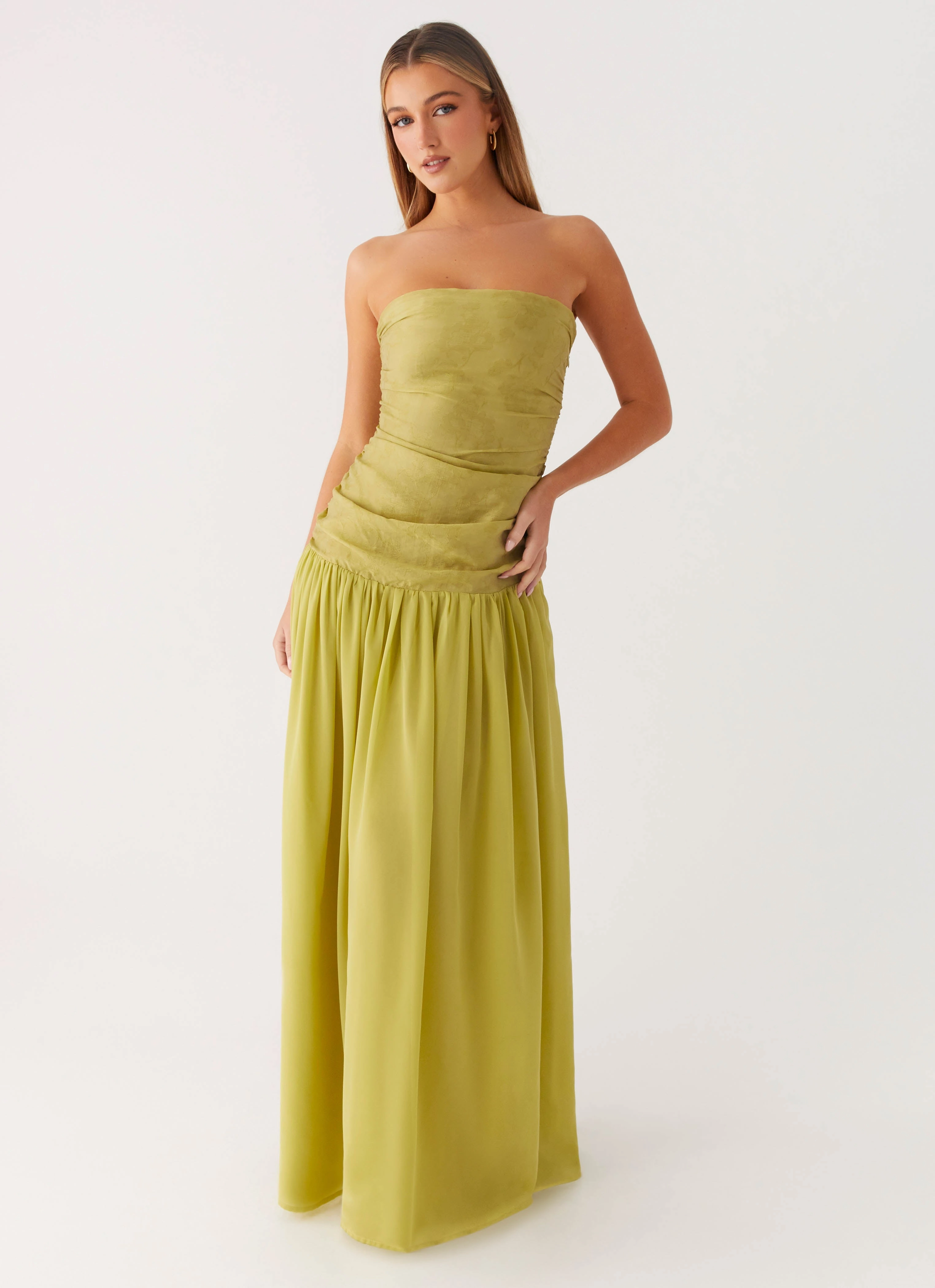 Easy Elegance Dreamer Maxi Dress - Lime Zest
