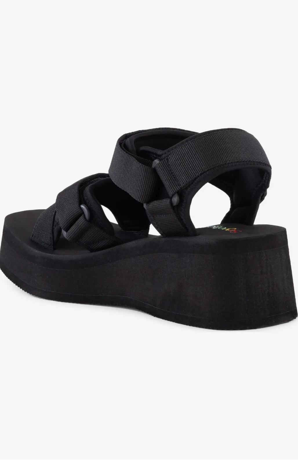 Anti Friction Beach Comfort Sandals Seychelles Serenade Nylon Platform Sandals in Black
