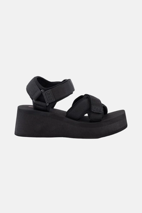 Breathable fabric Low Profile Design Seychelles Serenade Nylon Platform Sandals in Black