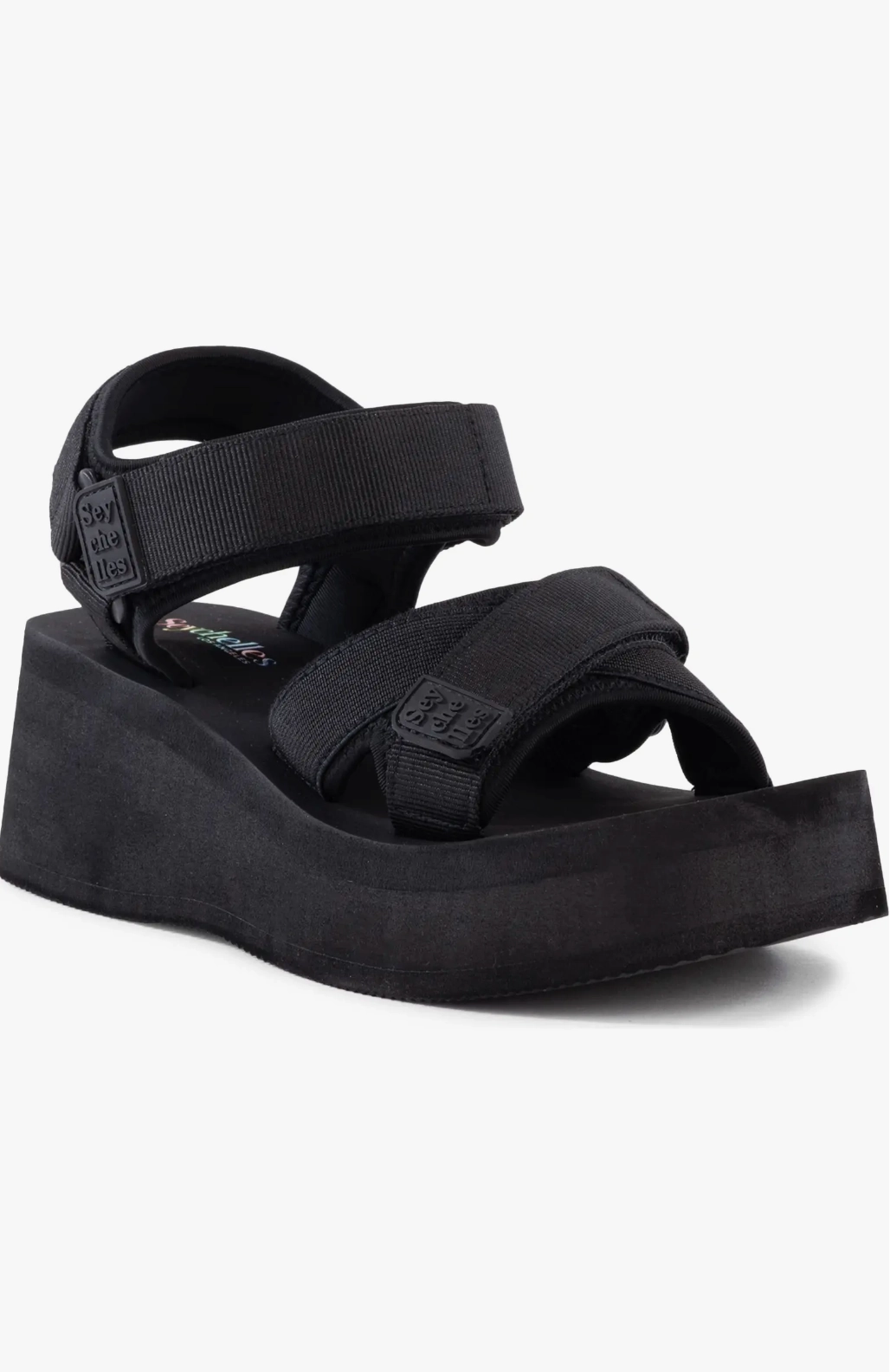 Relax Fit Shoes Seychelles Serenade Nylon Platform Sandals in Black