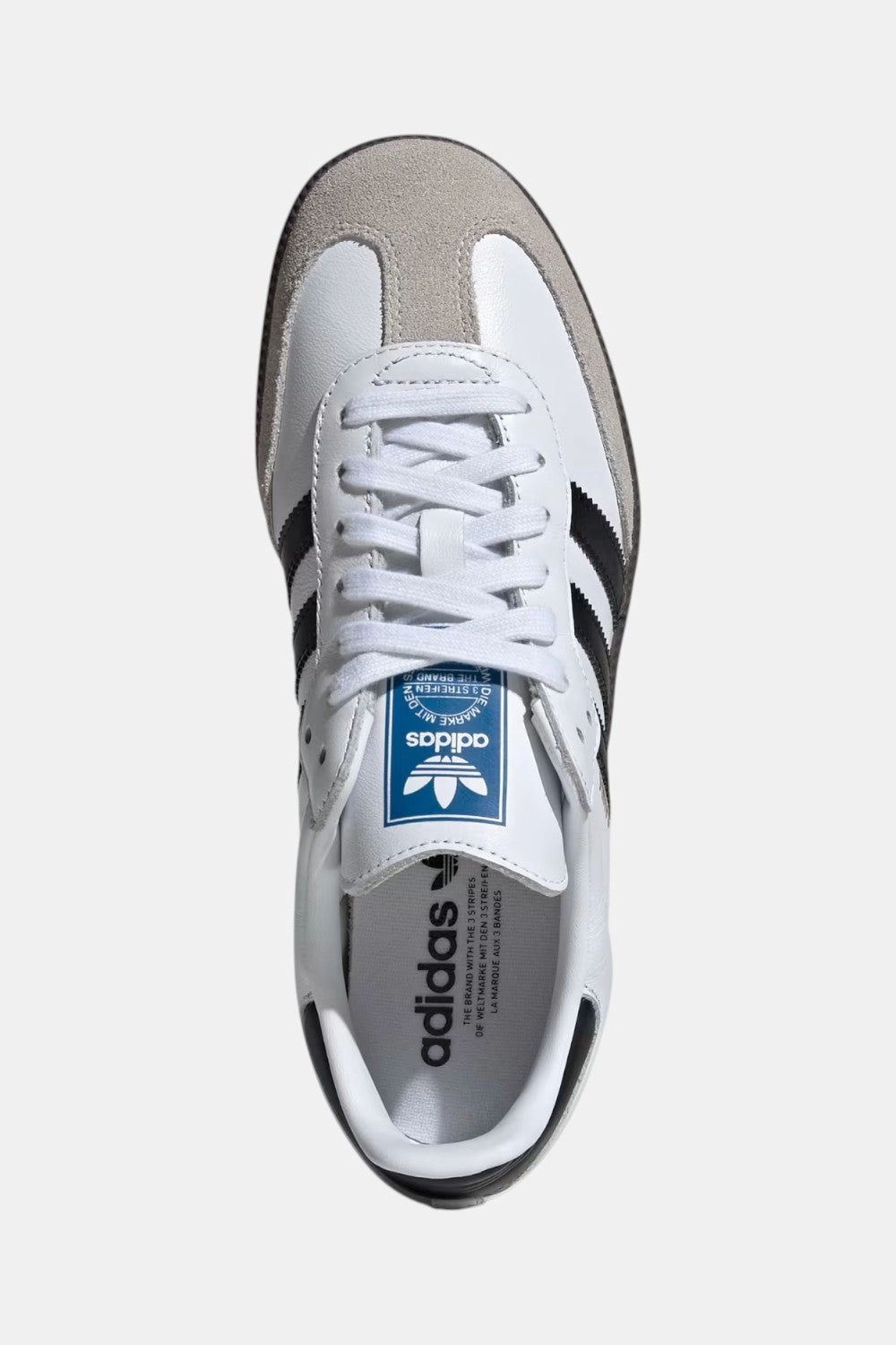 Adidas Samba OG Shoes in Cloud White / Core Black / Gum Boosted fit