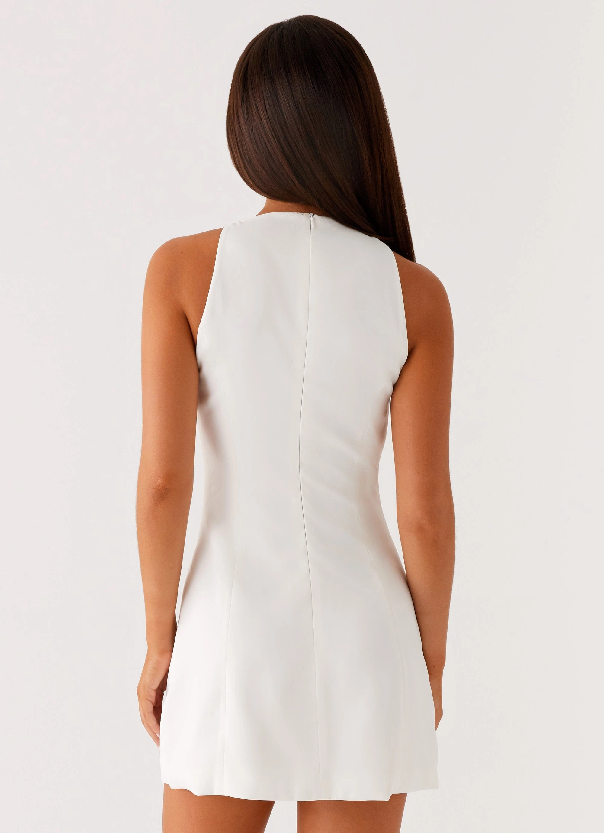 Gentle Drape Stacy Mini Dress - White
