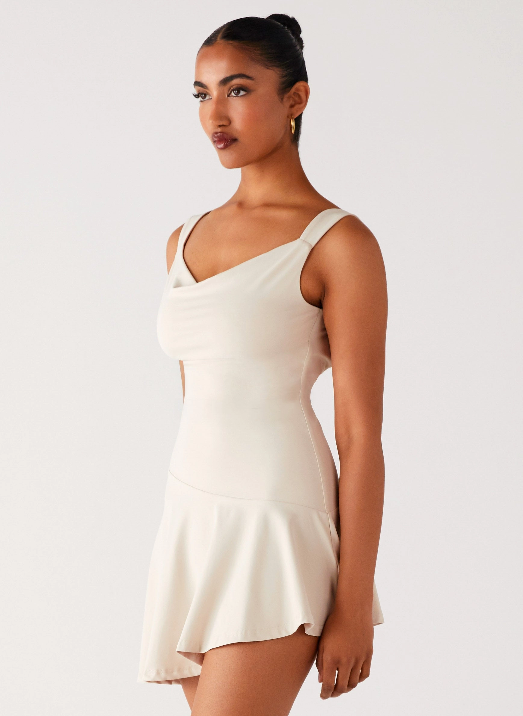 Sleek Tone Dune Whisper Mini Dress - Ivory