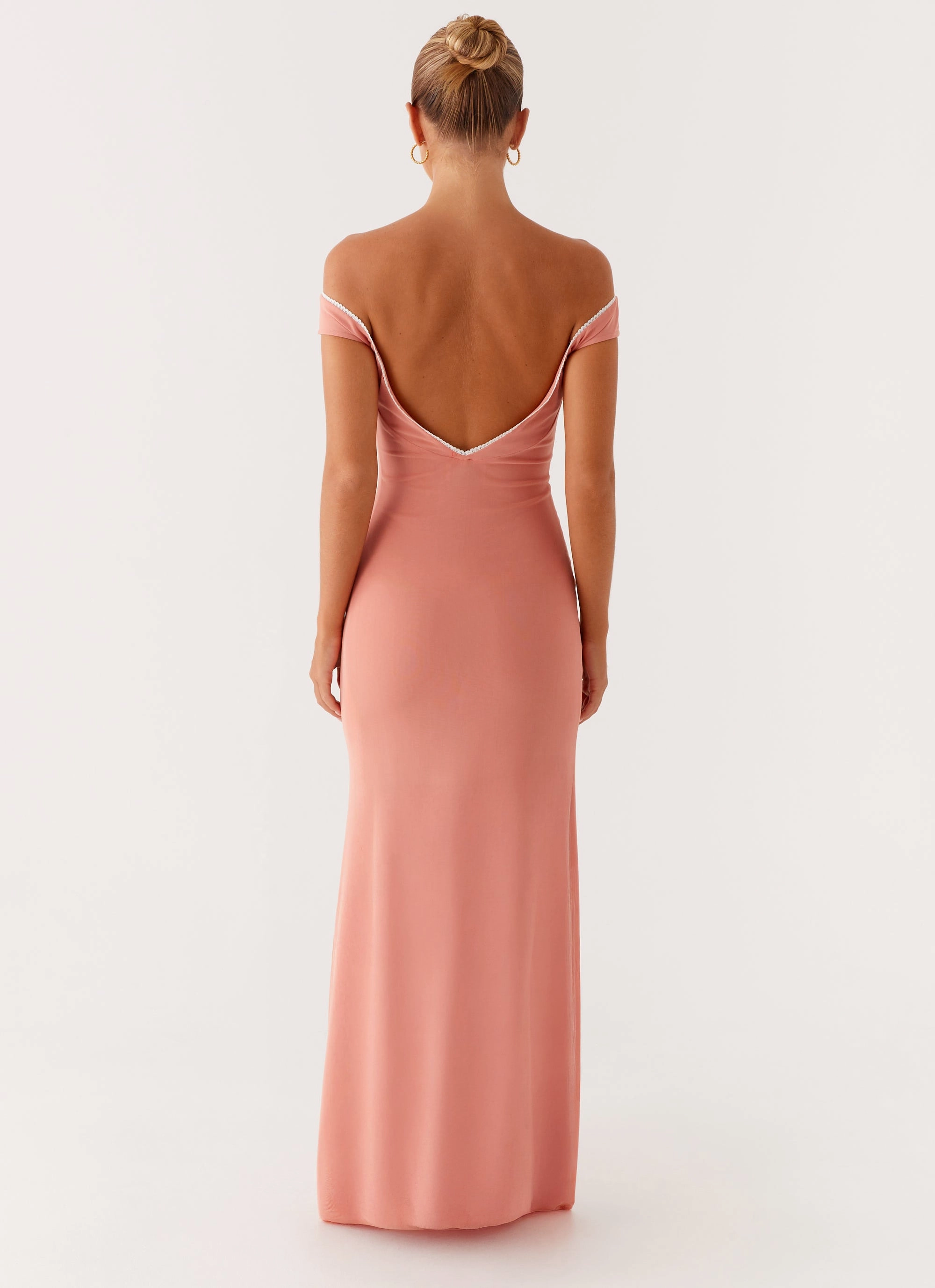 Katiya Maxi Dress - Peach Fitted Design