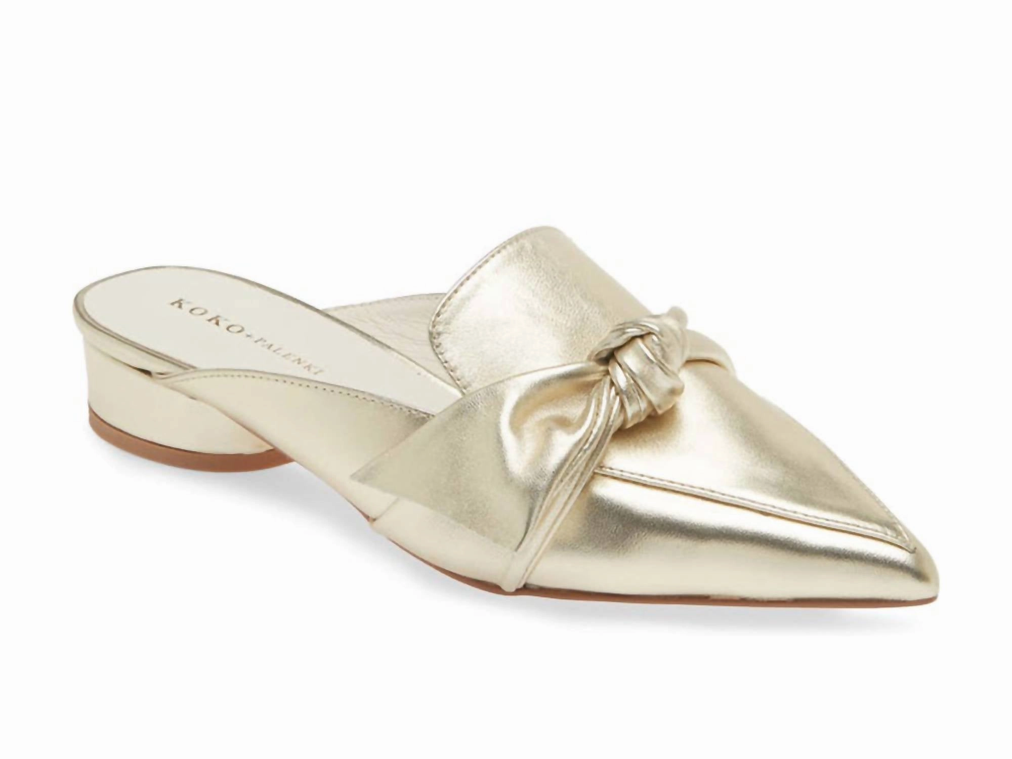 Quantum Pointed Toe Mule In Gold Workout