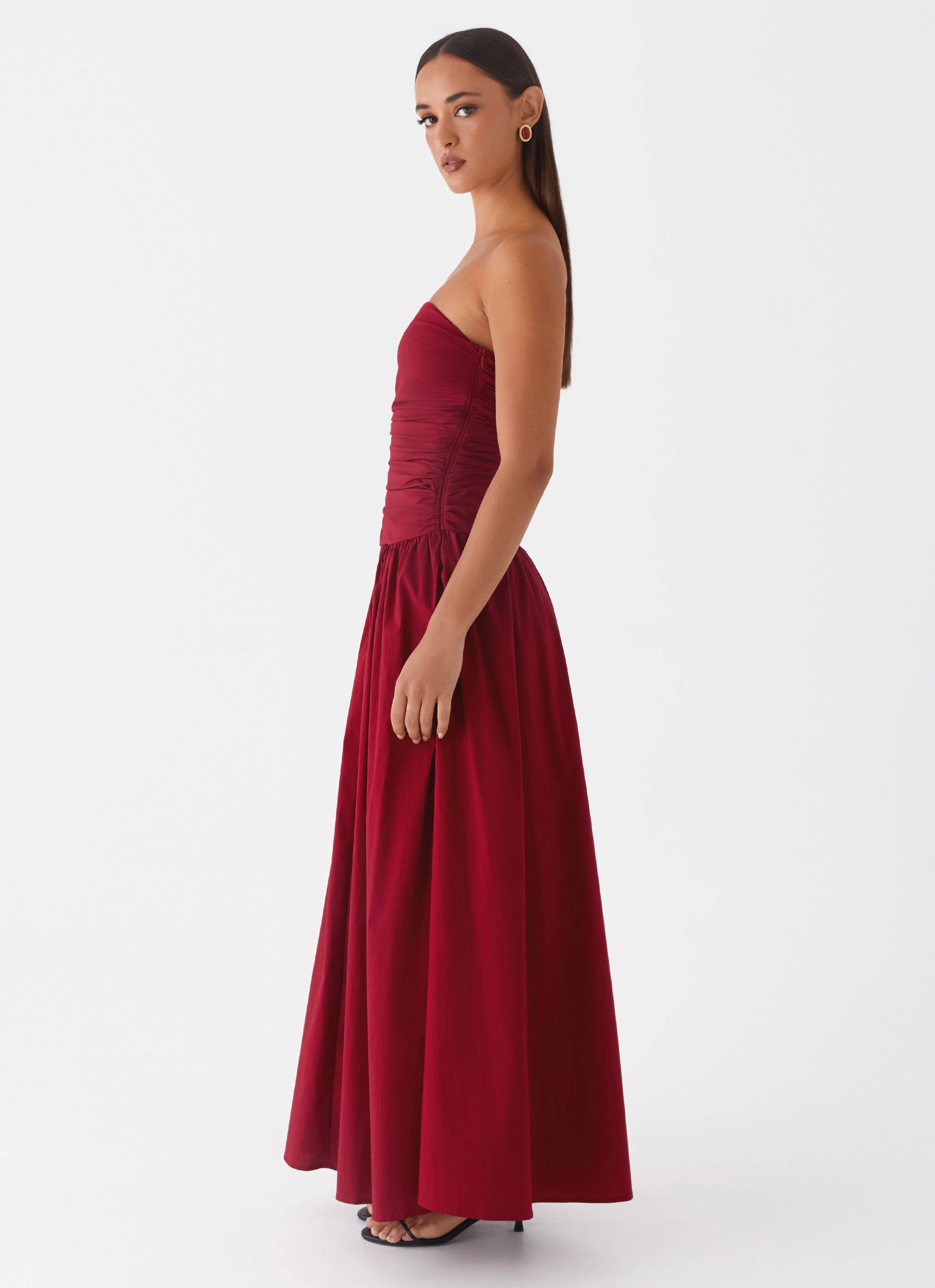Lightweight-Lining Carmel Maxi Dress - Merlot