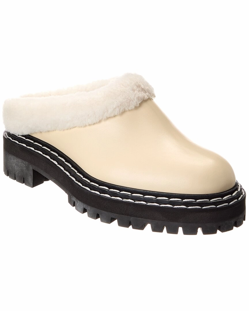 Proenza Schouler Leather & Shearling Mule Comfort arch