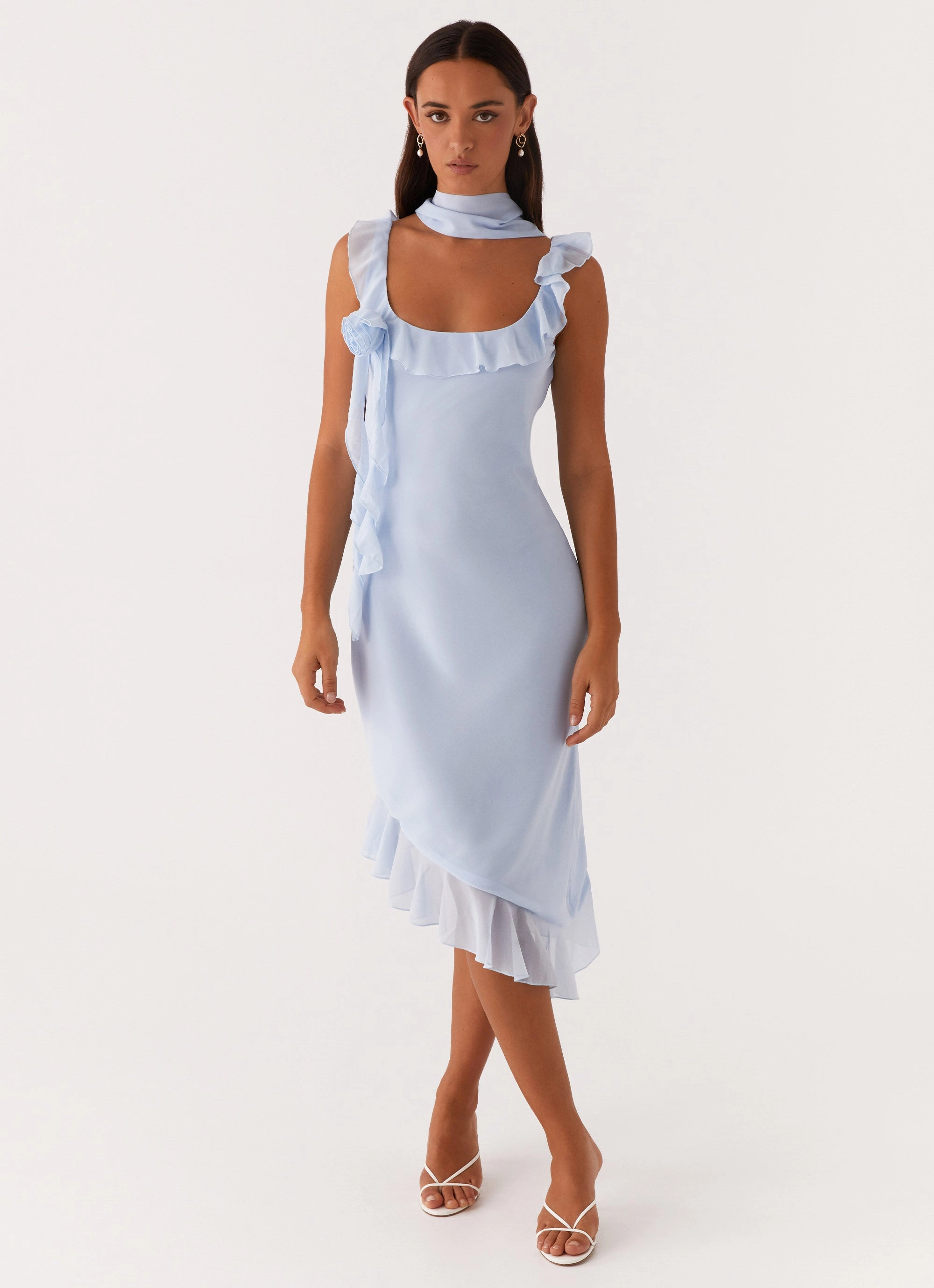 Breathable LightweightMaterial Fariday Midi Dress - Blue