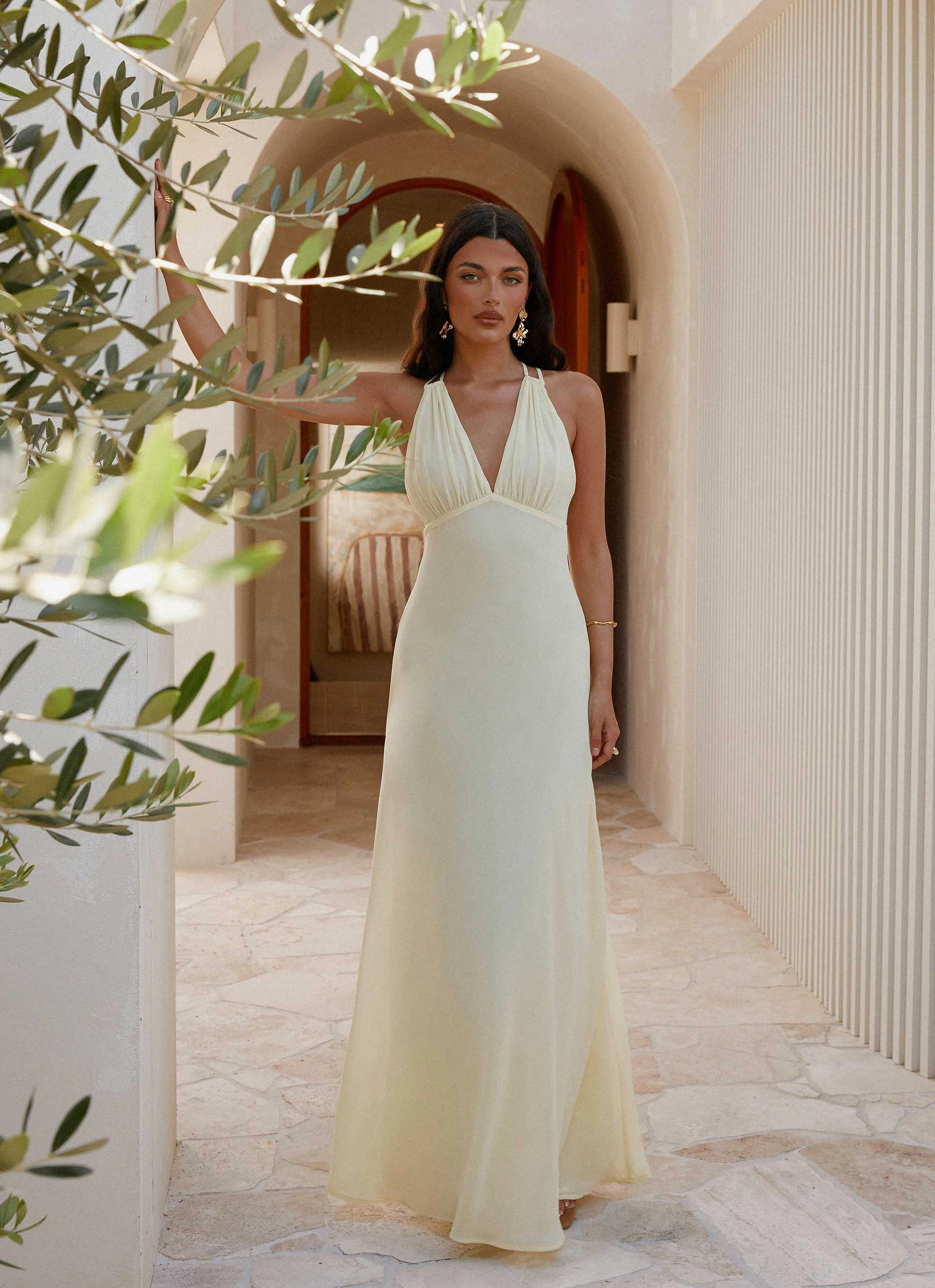 Timeless Appeal Luxe style Kacia Maxi Dress - Lemon
