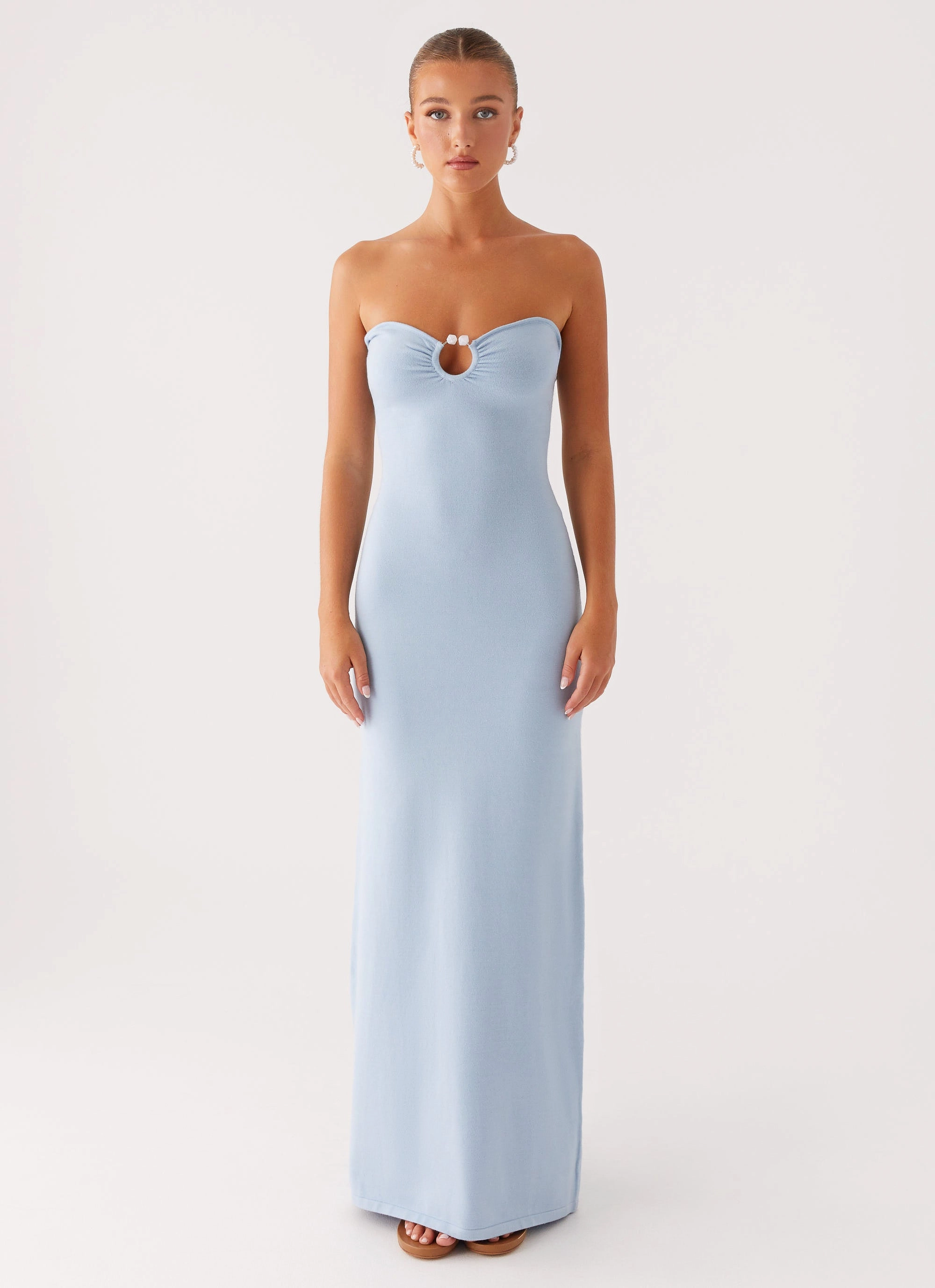 Samson Knit Maxi Dress - Blue Timeless slip dress Fashion Daily