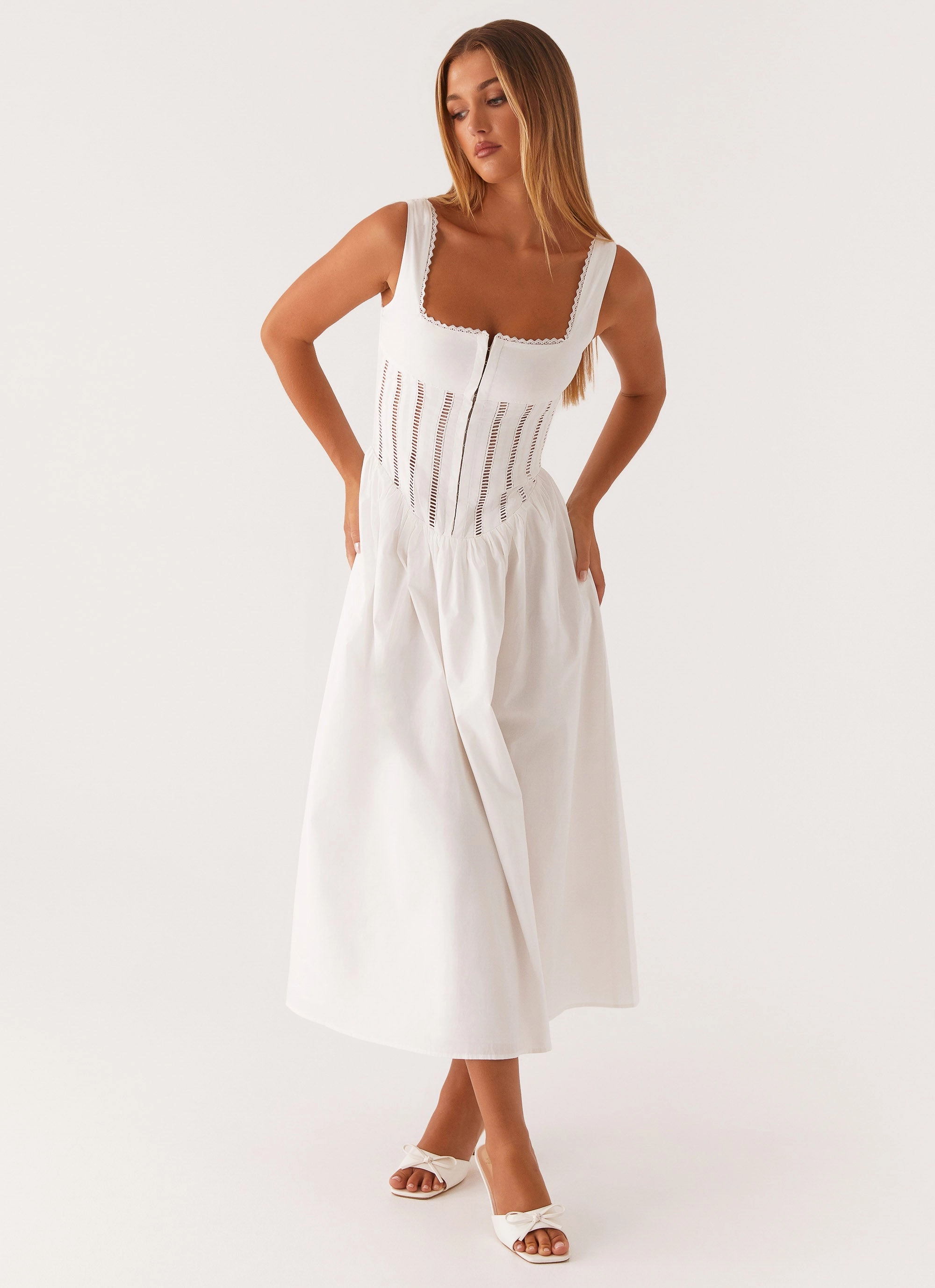 Bride Side Waiting On You Midi Dress - White